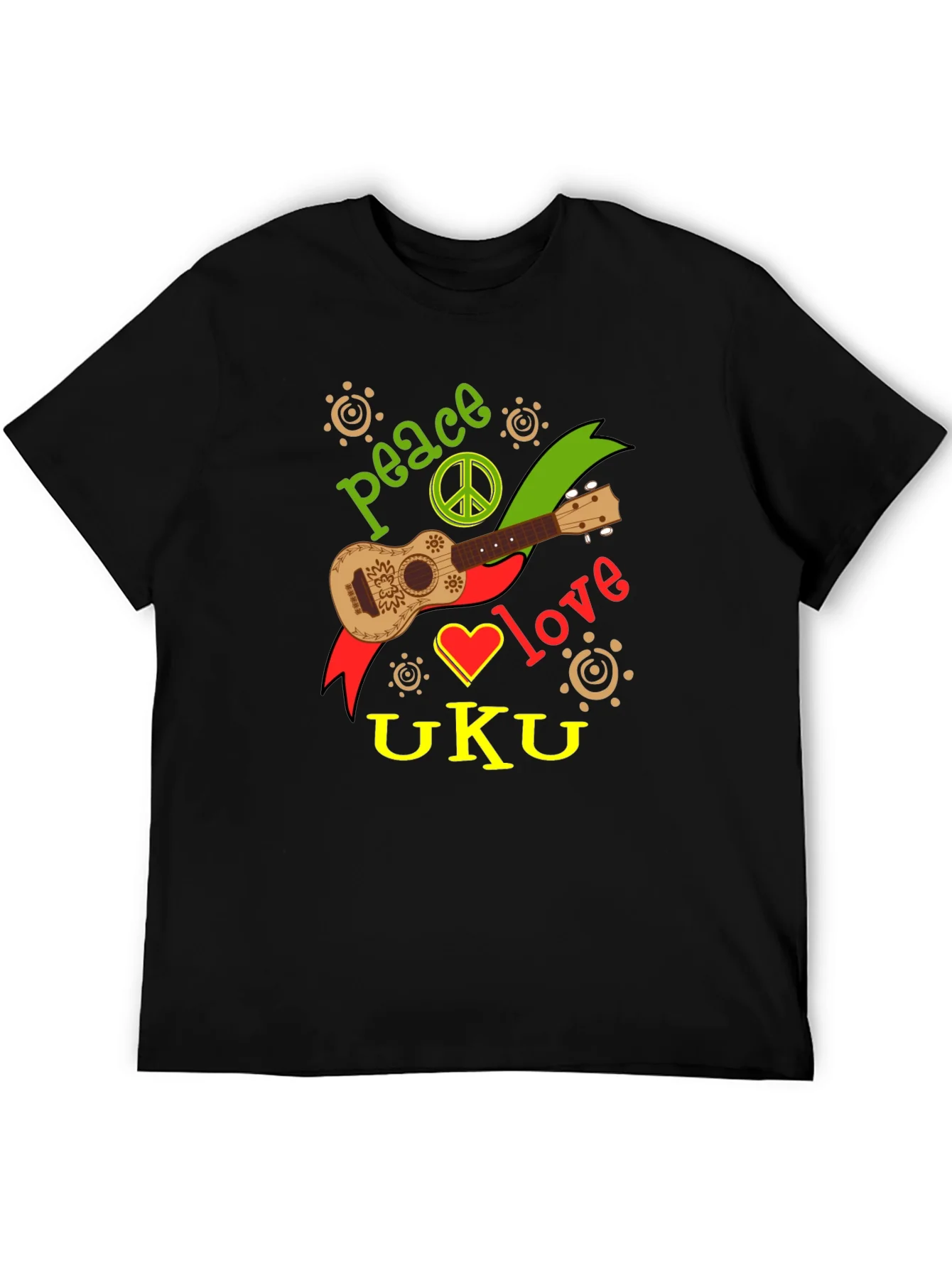 Camiseta Negra Paz Amor UKU