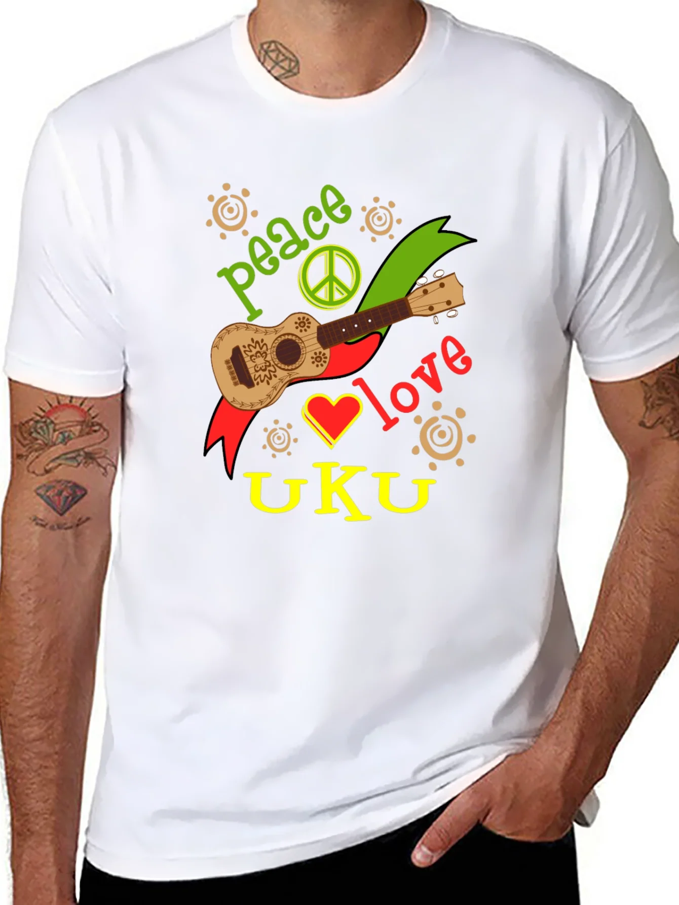 Camiseta Negra Paz Amor UKU