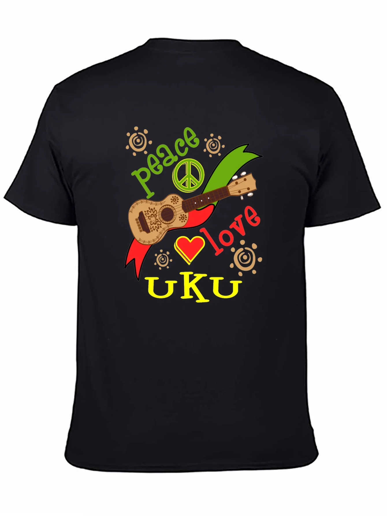 Camiseta Negra Paz Amor UKU