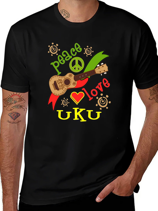 Camiseta Negra Paz Amor UKU