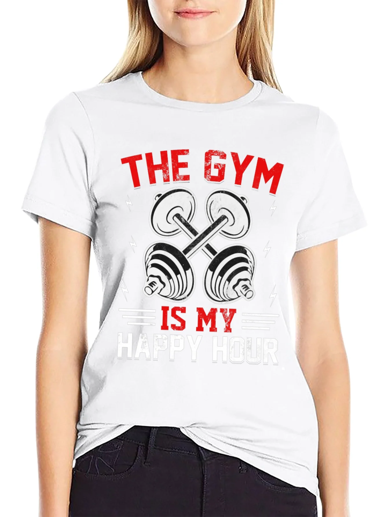Camiseta Hombre Negra con Dise?o de Gimnasio