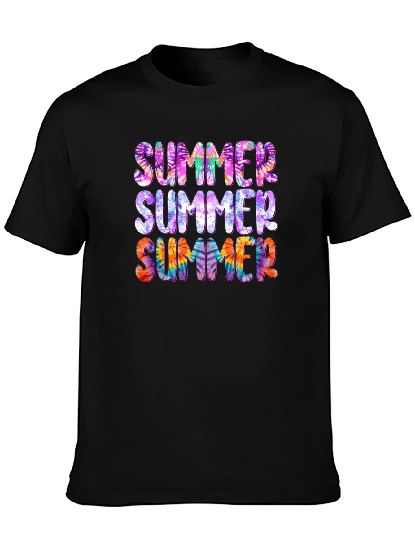 Camiseta Negra Summer Tie-Dye Verano