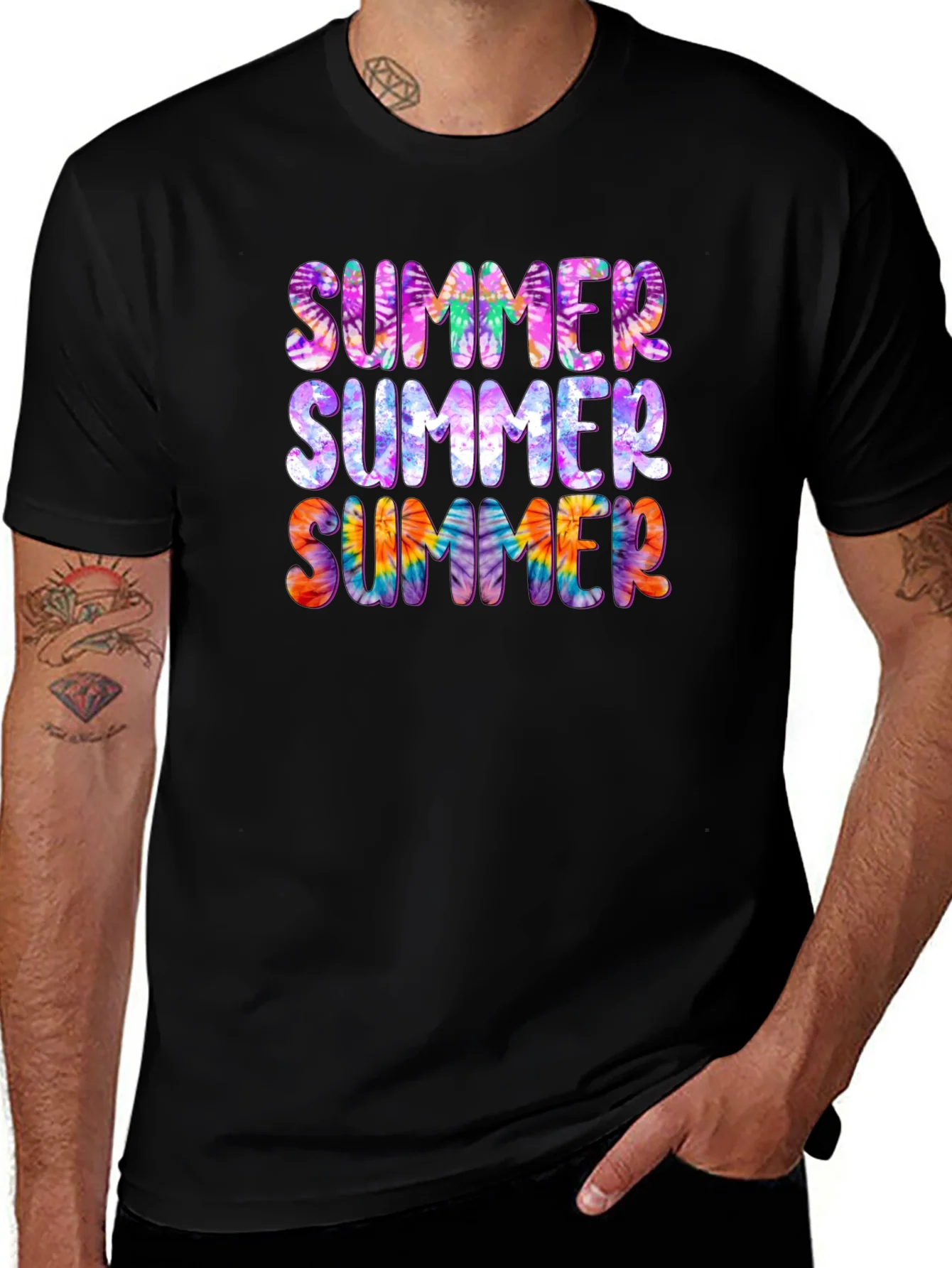 Camiseta Negra Summer Tie-Dye Verano