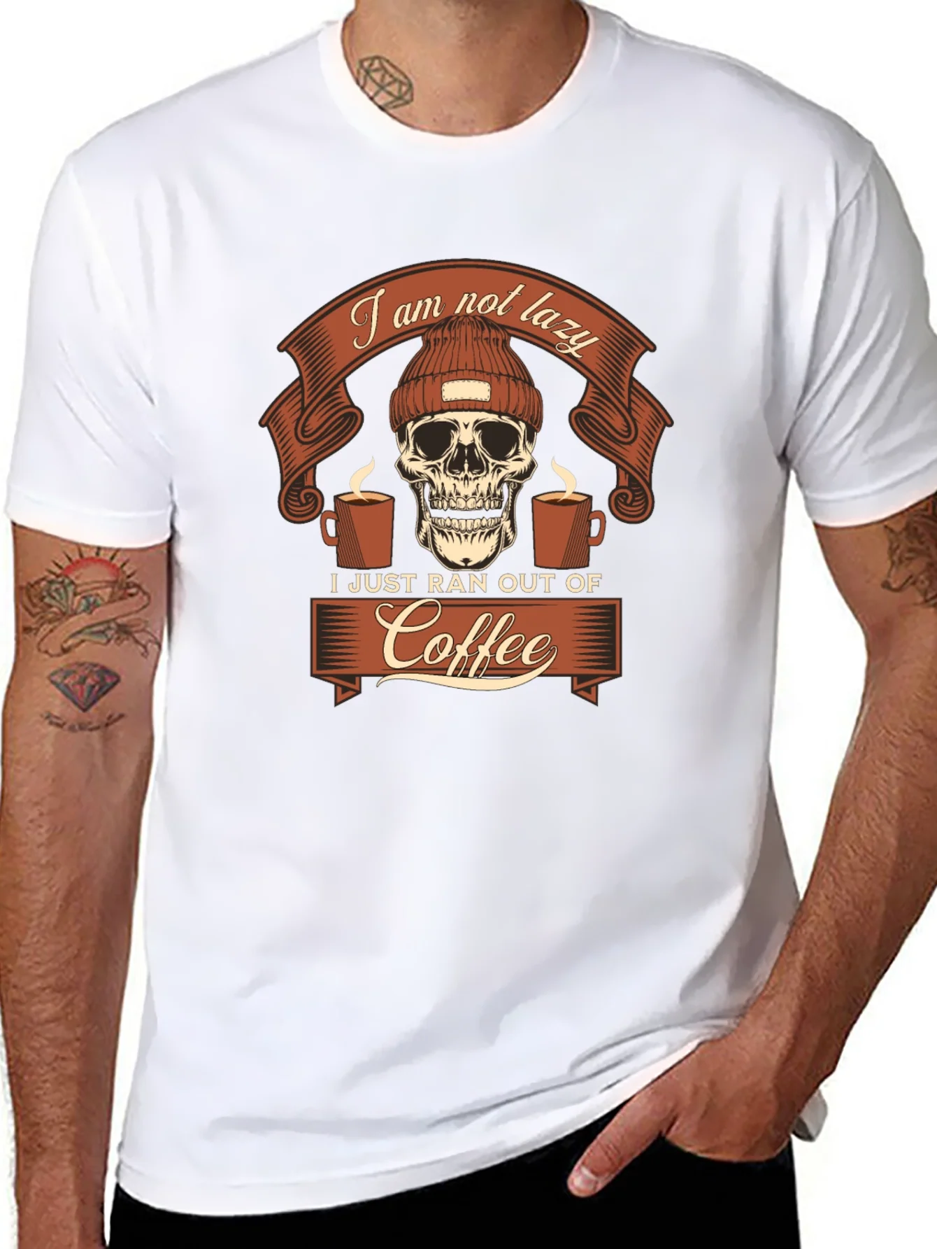 Camiseta Hombre Gr¨¢fica Sin Caf¨¦ - Algod¨®n Casual