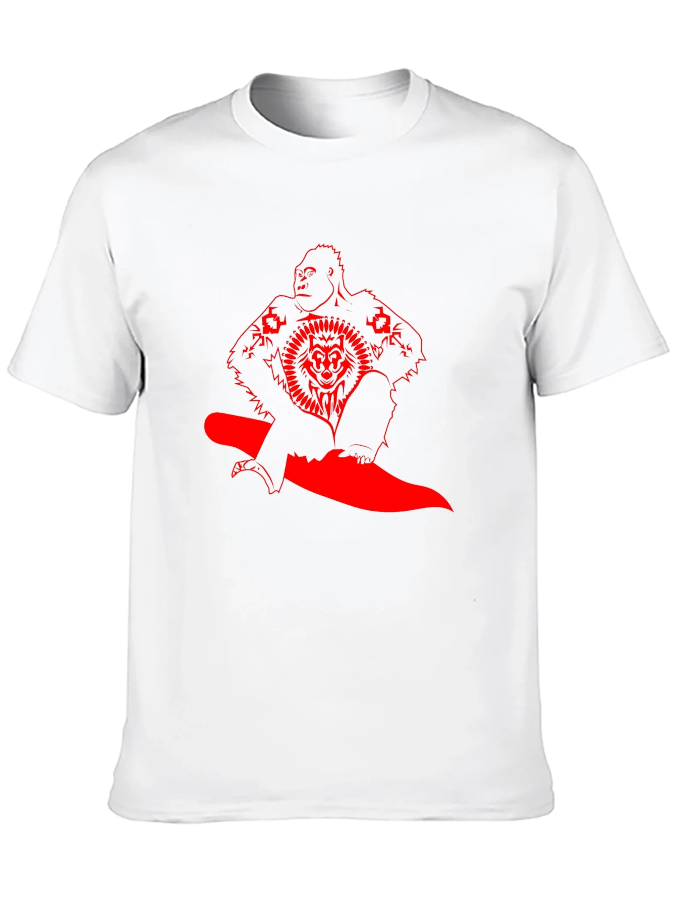 Camiseta Negra con Dise?o Gr¨¢fico Rojo