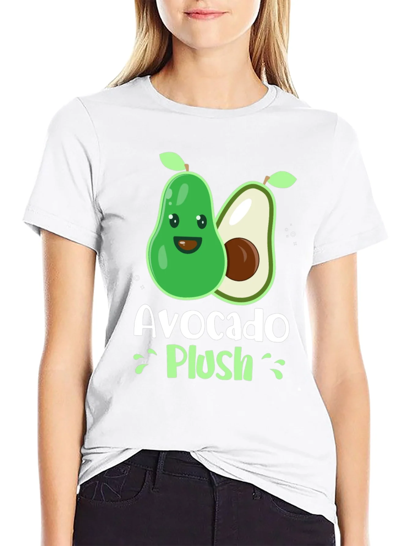 Rebbecca Avocado Plush Graphic T-Shirt - Black