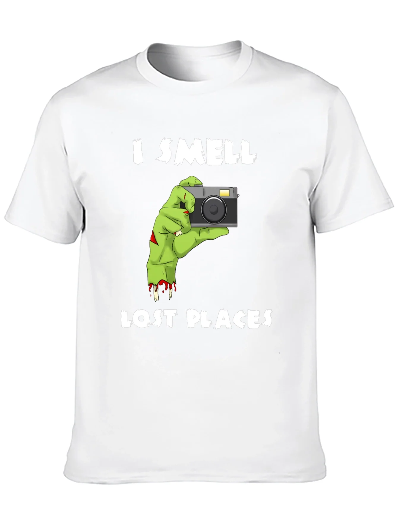 Camiseta Negra: Huelo Lugares Perdidos Fotograf¨ªa Zombie