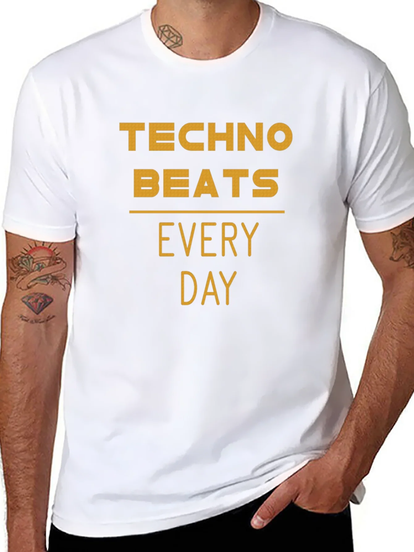 Camiseta Negra Techno Beats Every Day