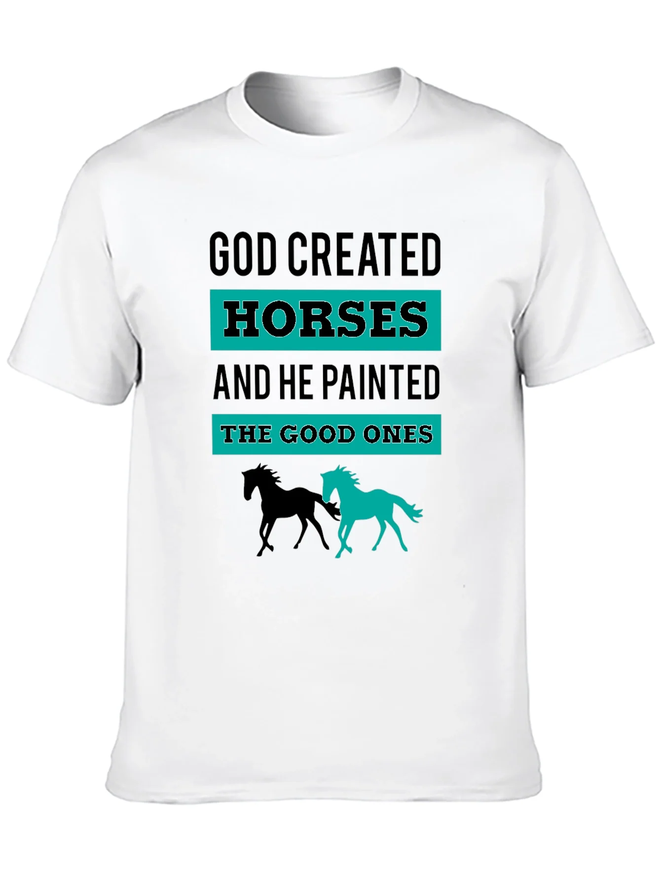 Camiseta Negra Dios Cre¨® Caballos