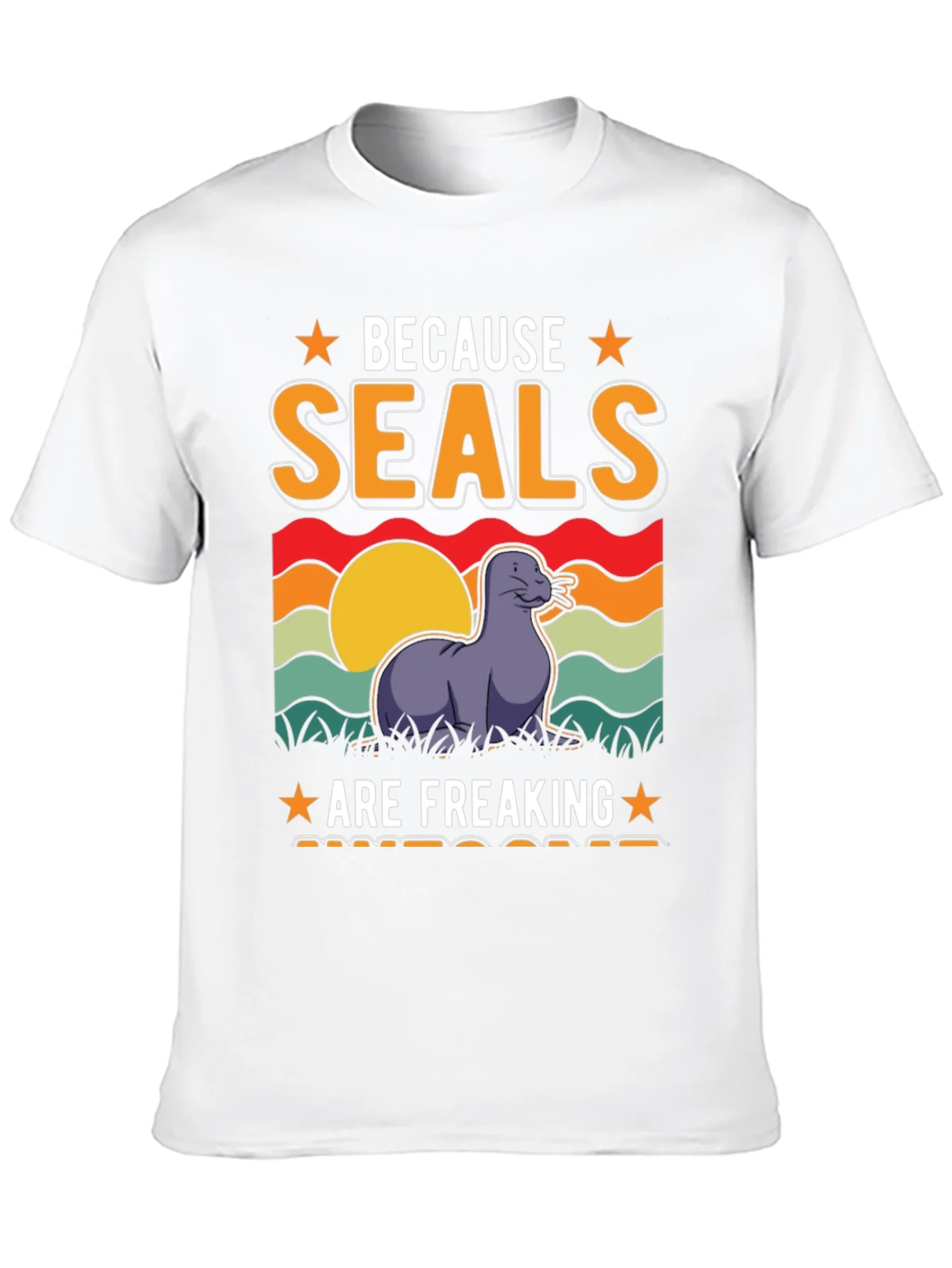 Camiseta Negra Because Seals Are Freaking Awesome