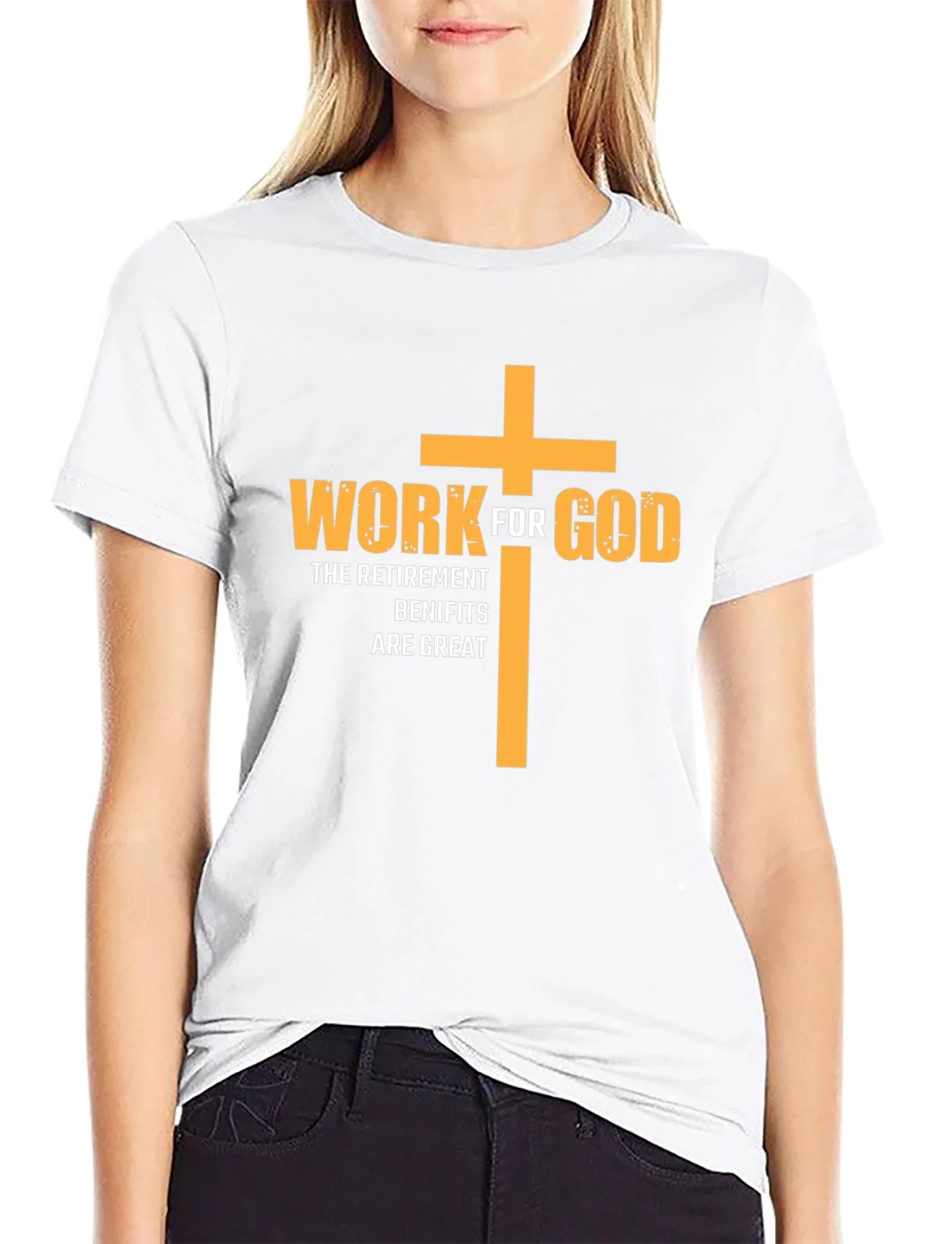 Camiseta Cristiana Negra: Trabaja para Dios