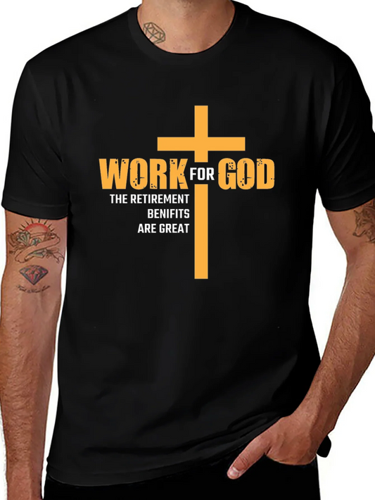 Camiseta Cristiana Negra: Trabaja para Dios