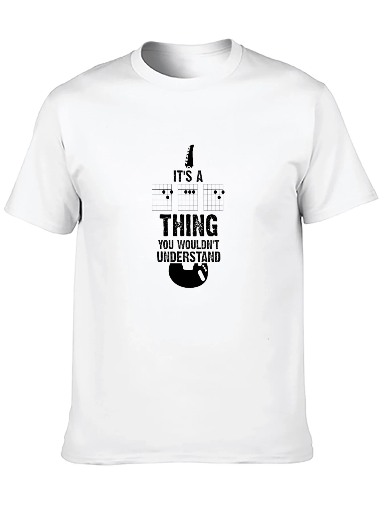 Camiseta Negra con Dise?o de Guitarra y Frase