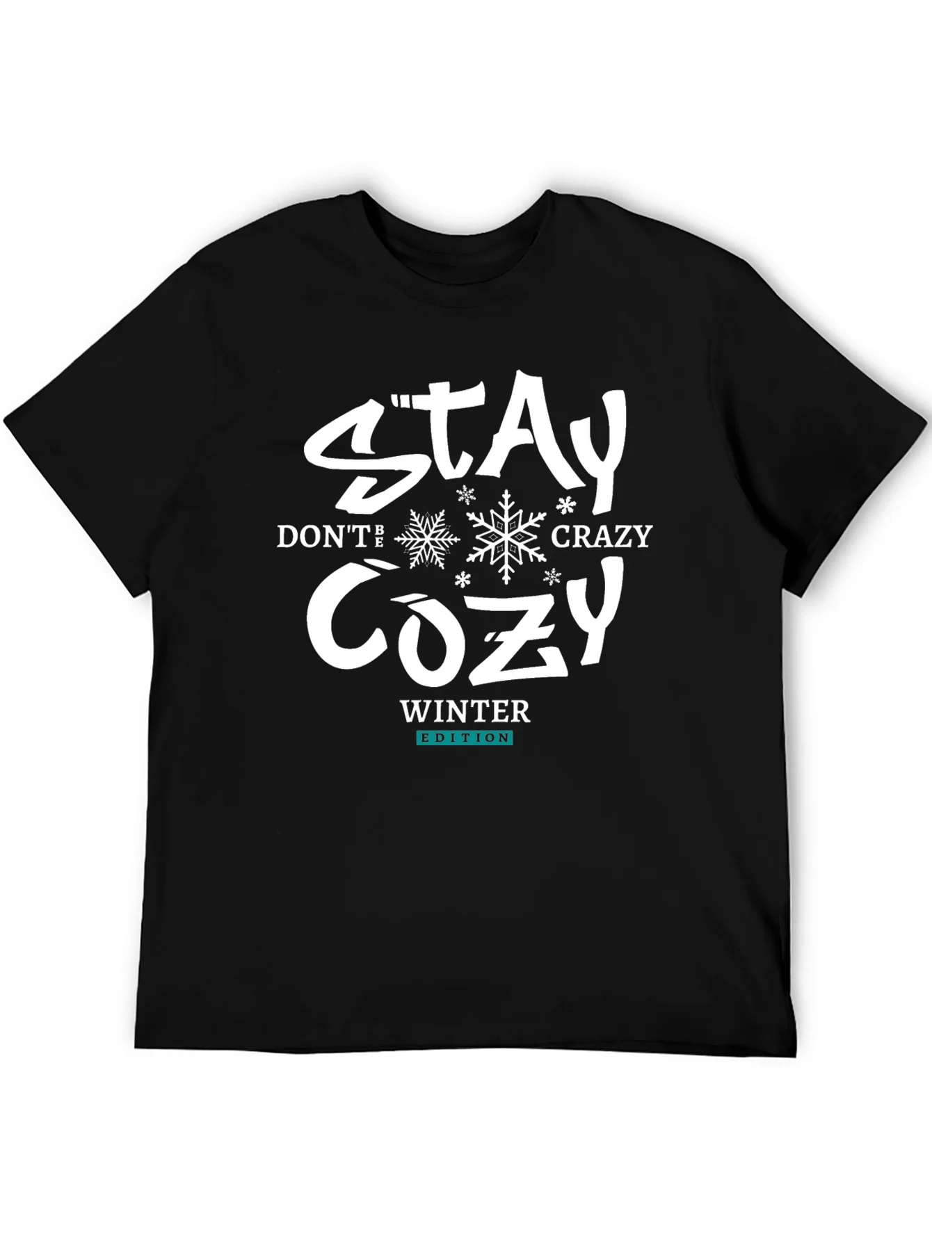 Camiseta Negra Stay Cozy Invierno