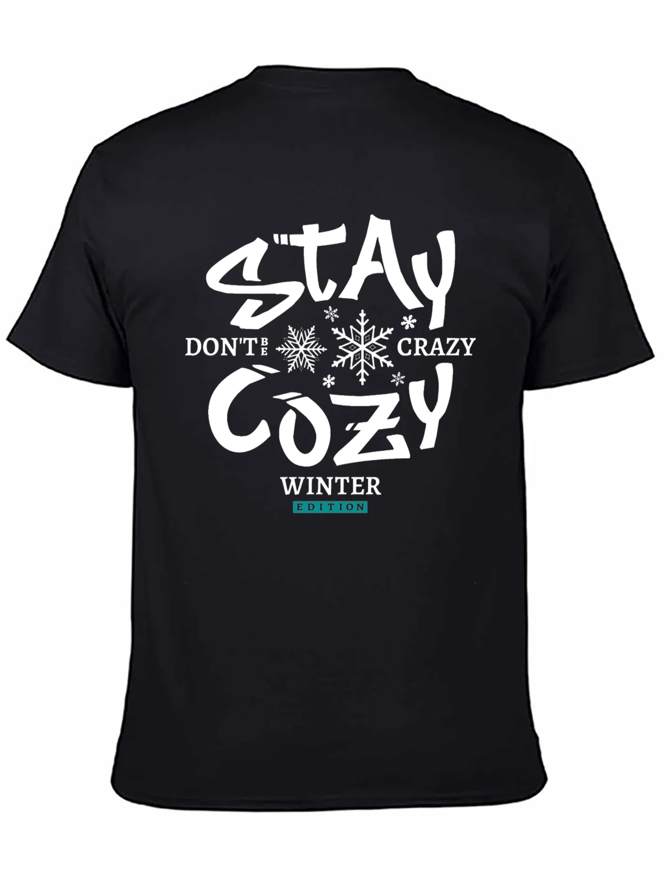 Camiseta Negra Stay Cozy Invierno