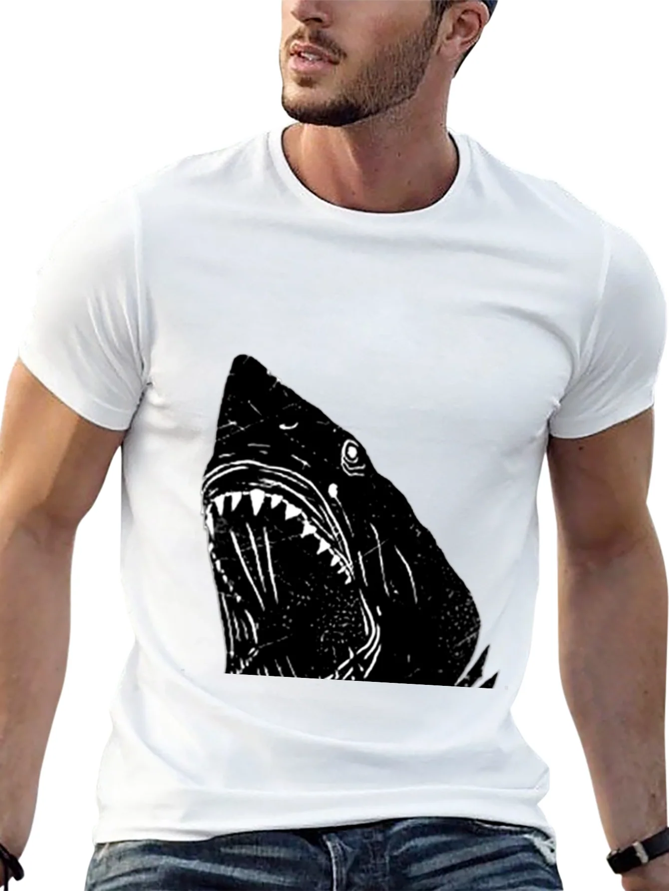 Rebbecca Shark Graphic T-Shirt - Black Cotton Tee