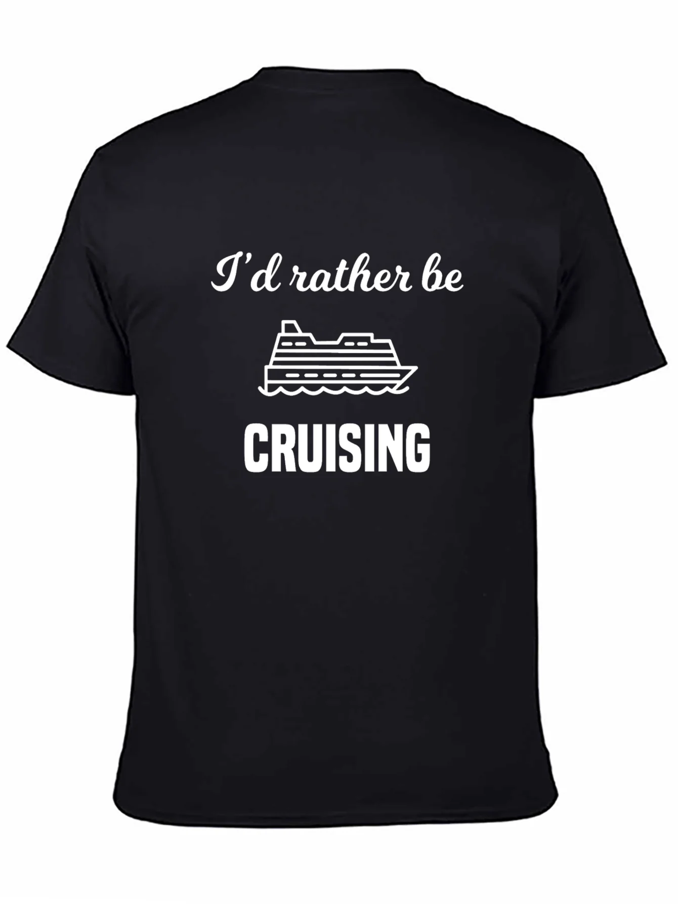 Camiseta Negra: Prefiero Estar de Crucero