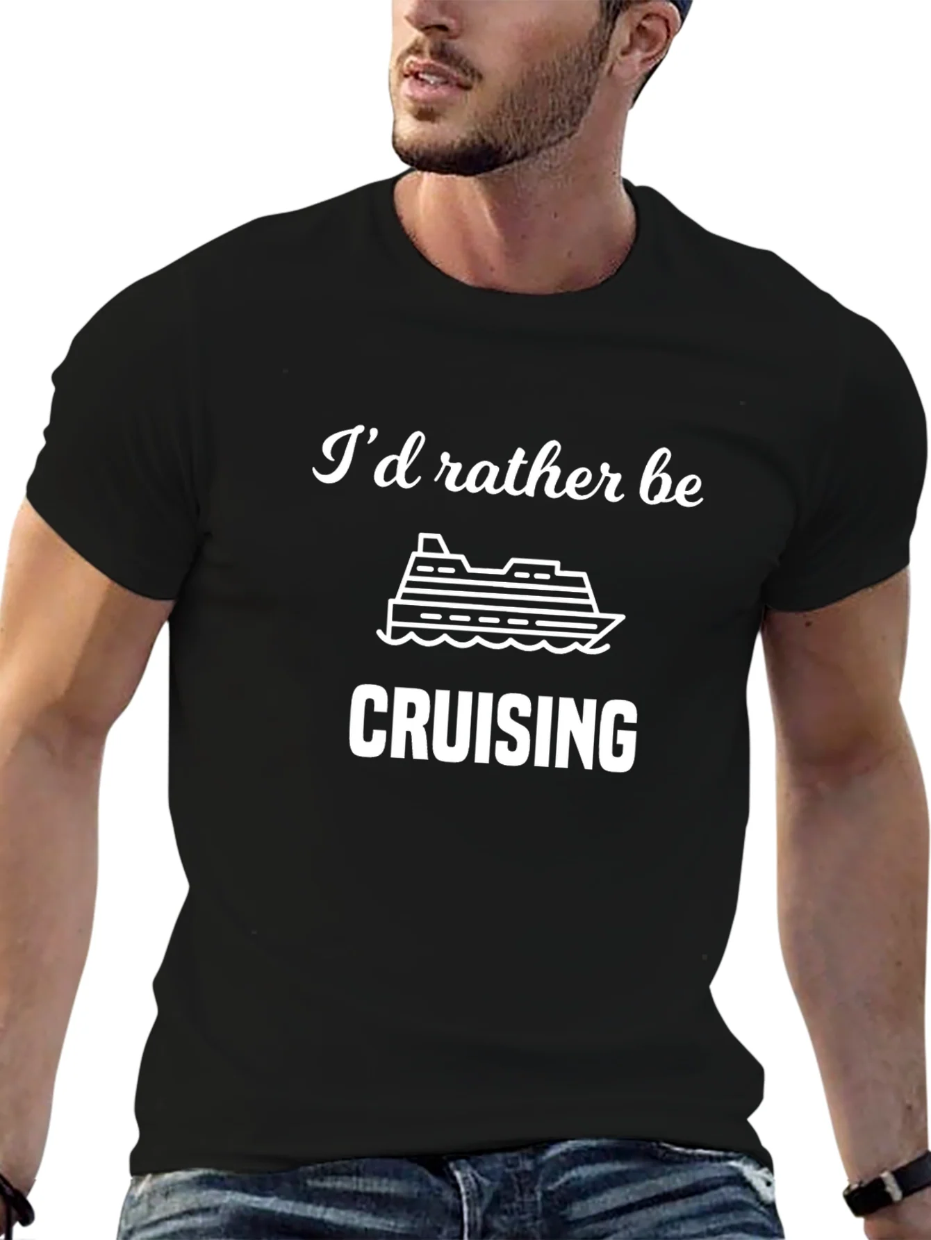 Camiseta Negra: Prefiero Estar de Crucero