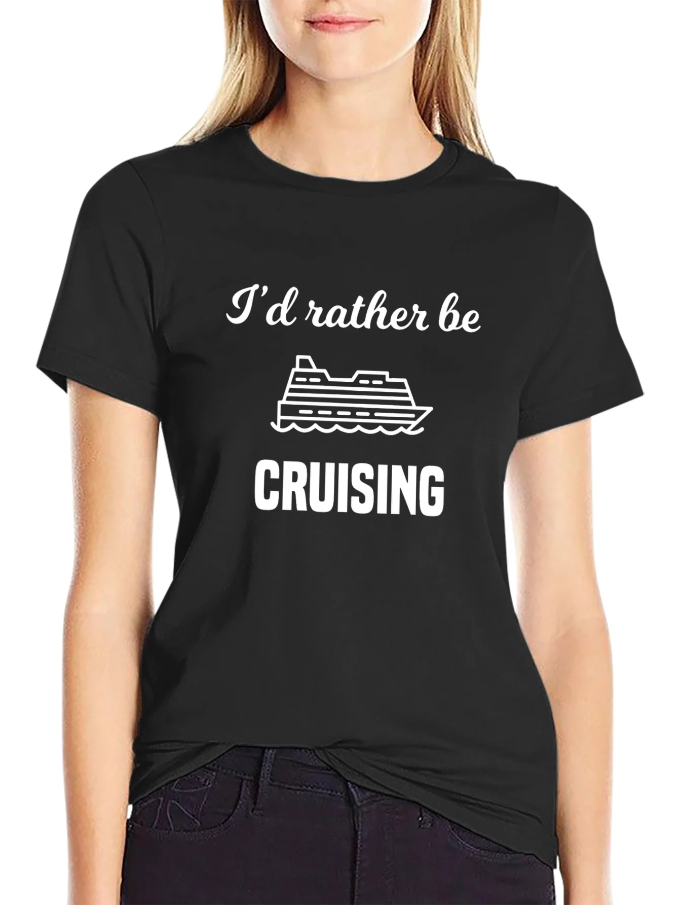 Camiseta Negra: Prefiero Estar de Crucero