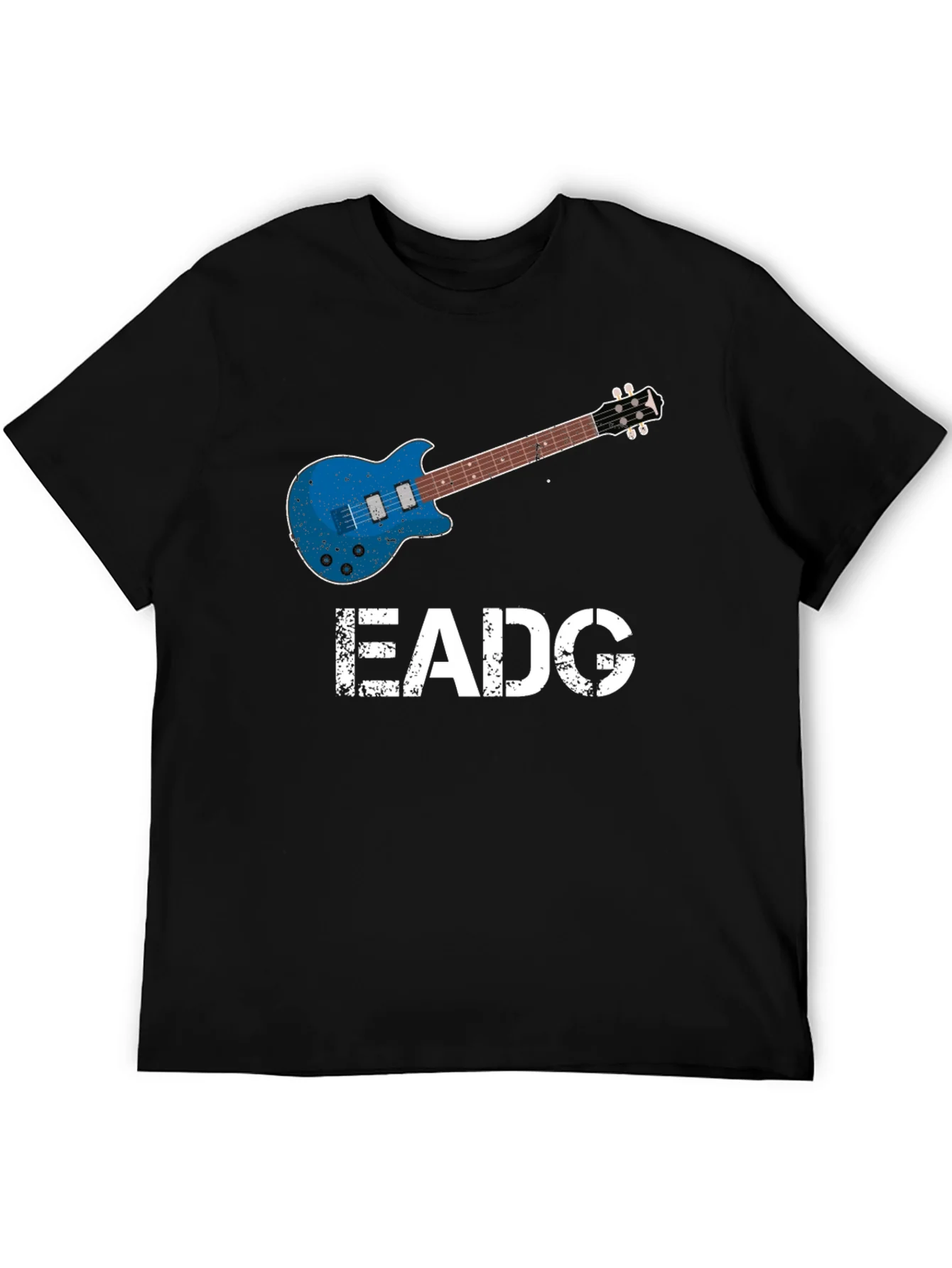 Camiseta Negra Guitarra EADG para M¨²sicos