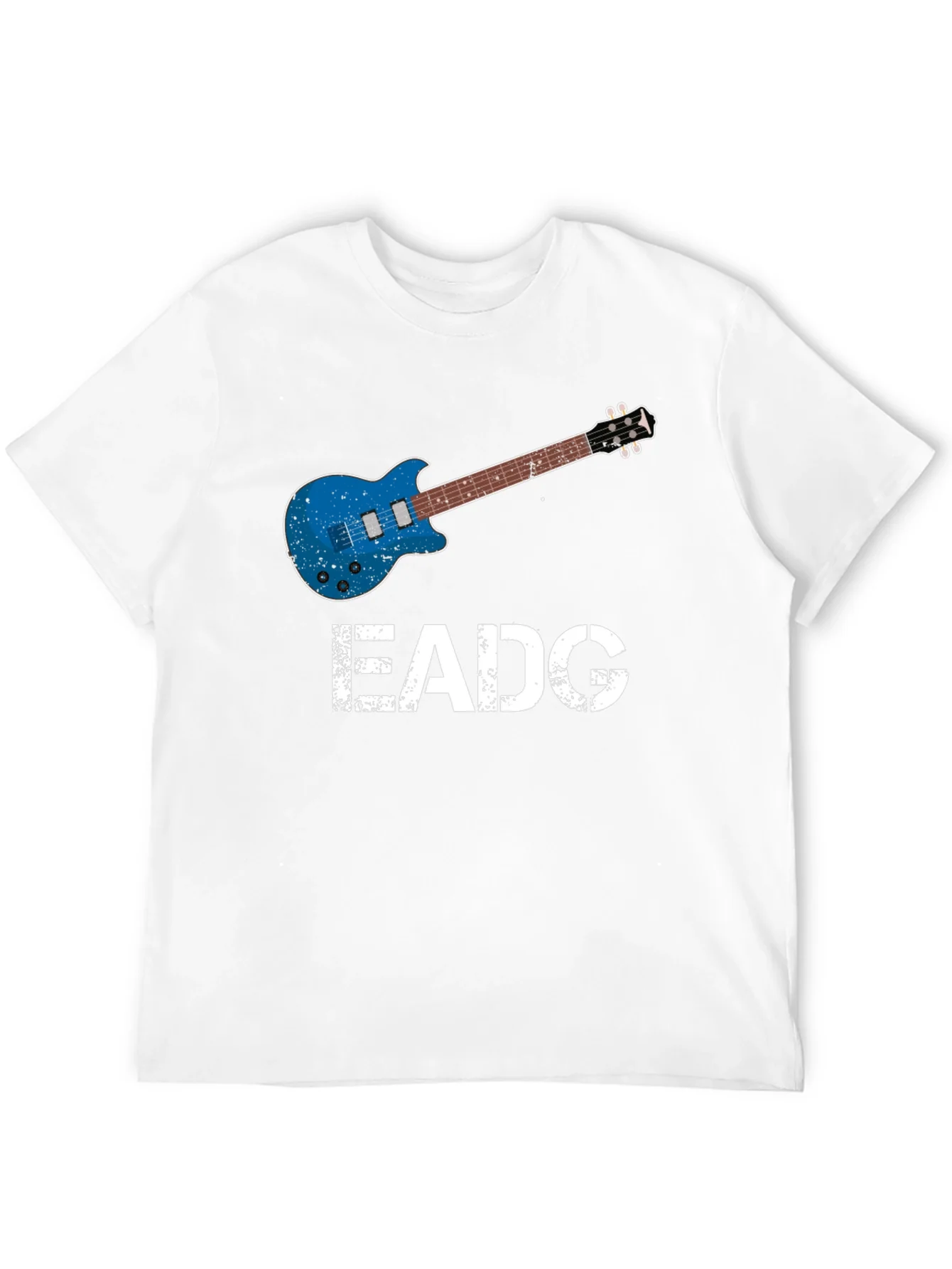 Camiseta Negra Guitarra EADG para M¨²sicos