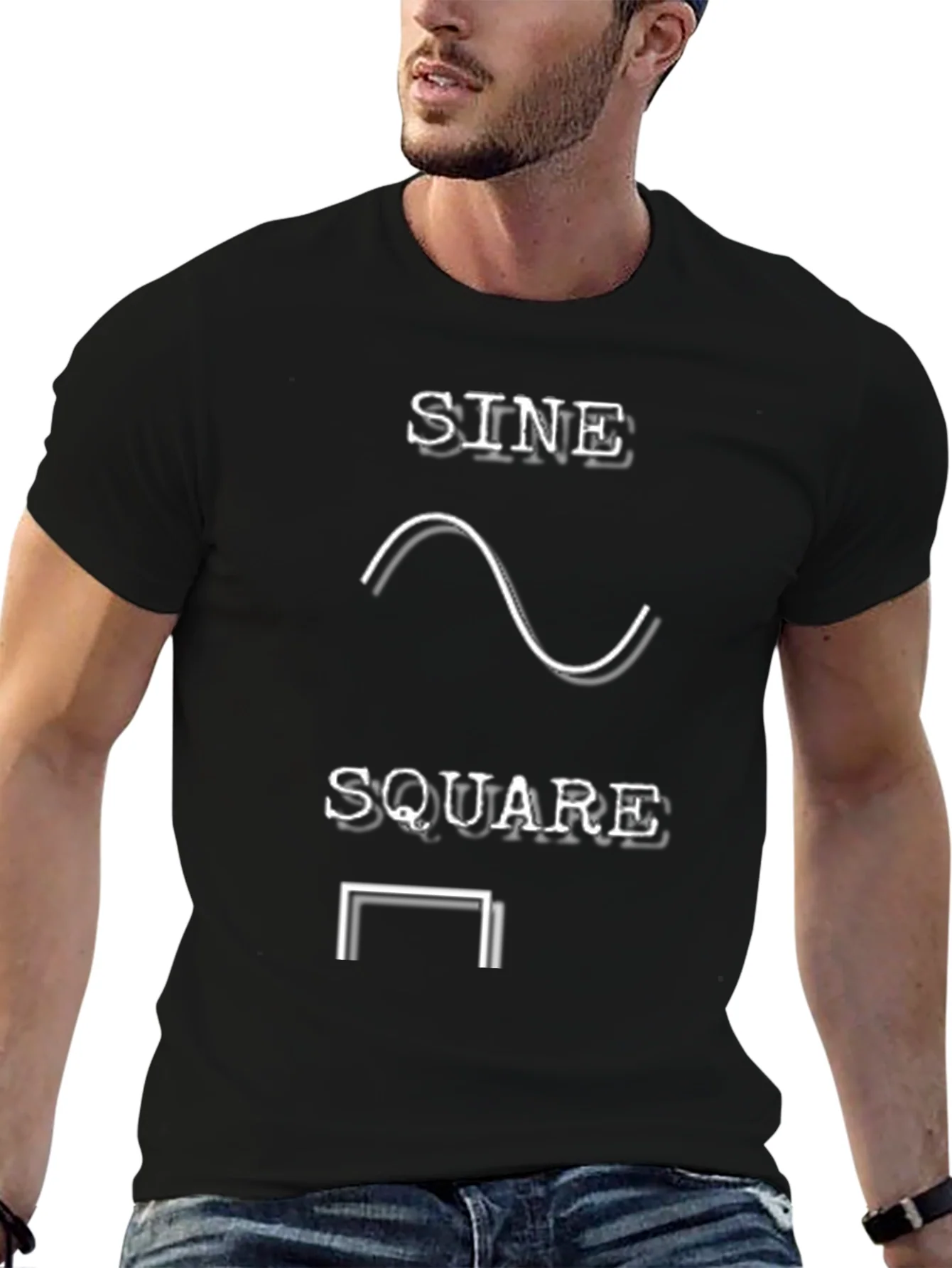 Camiseta Negra Sine Wave Square Wave Geek