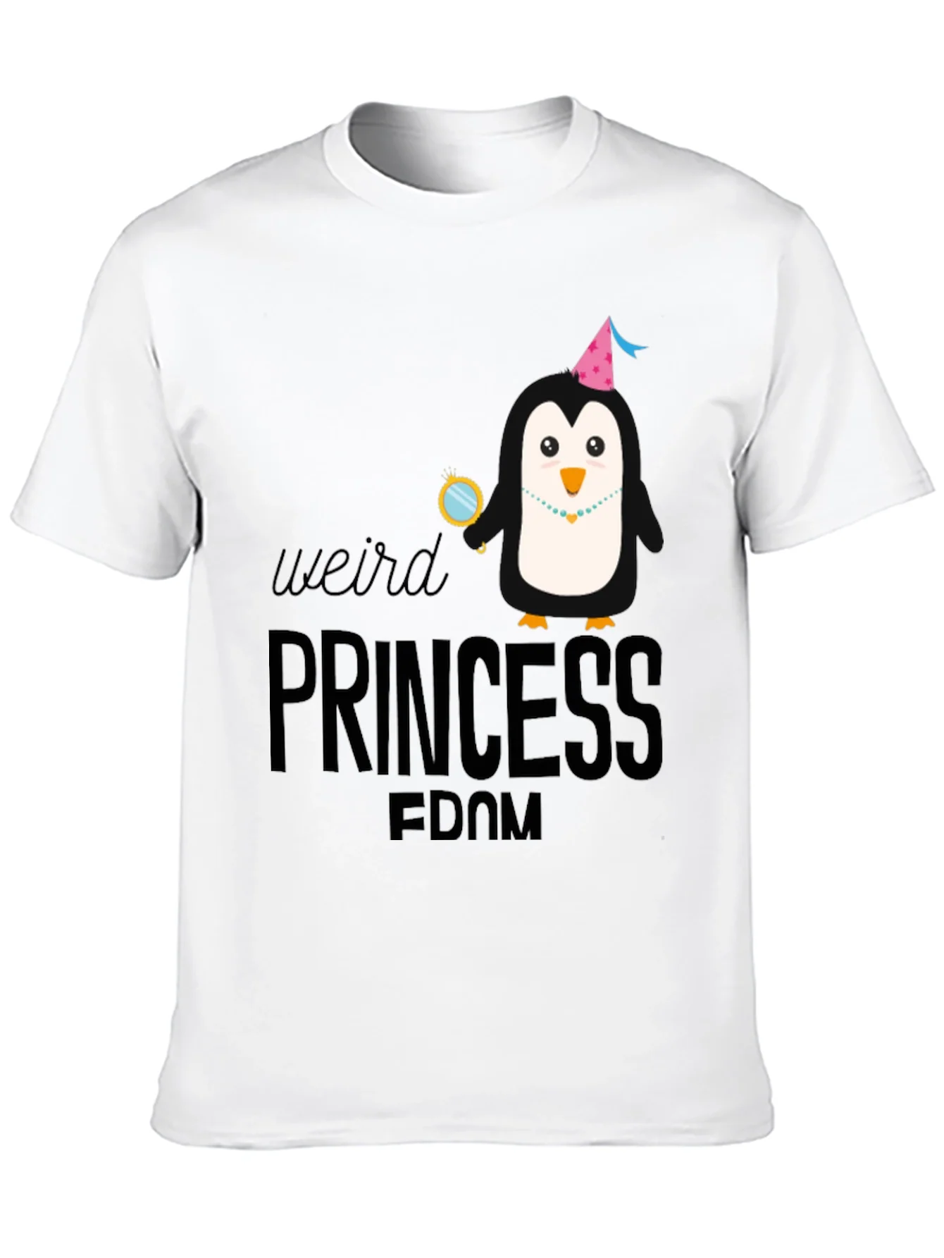 Camiseta Negra con Dise?o de Ping¨¹ino Princesa