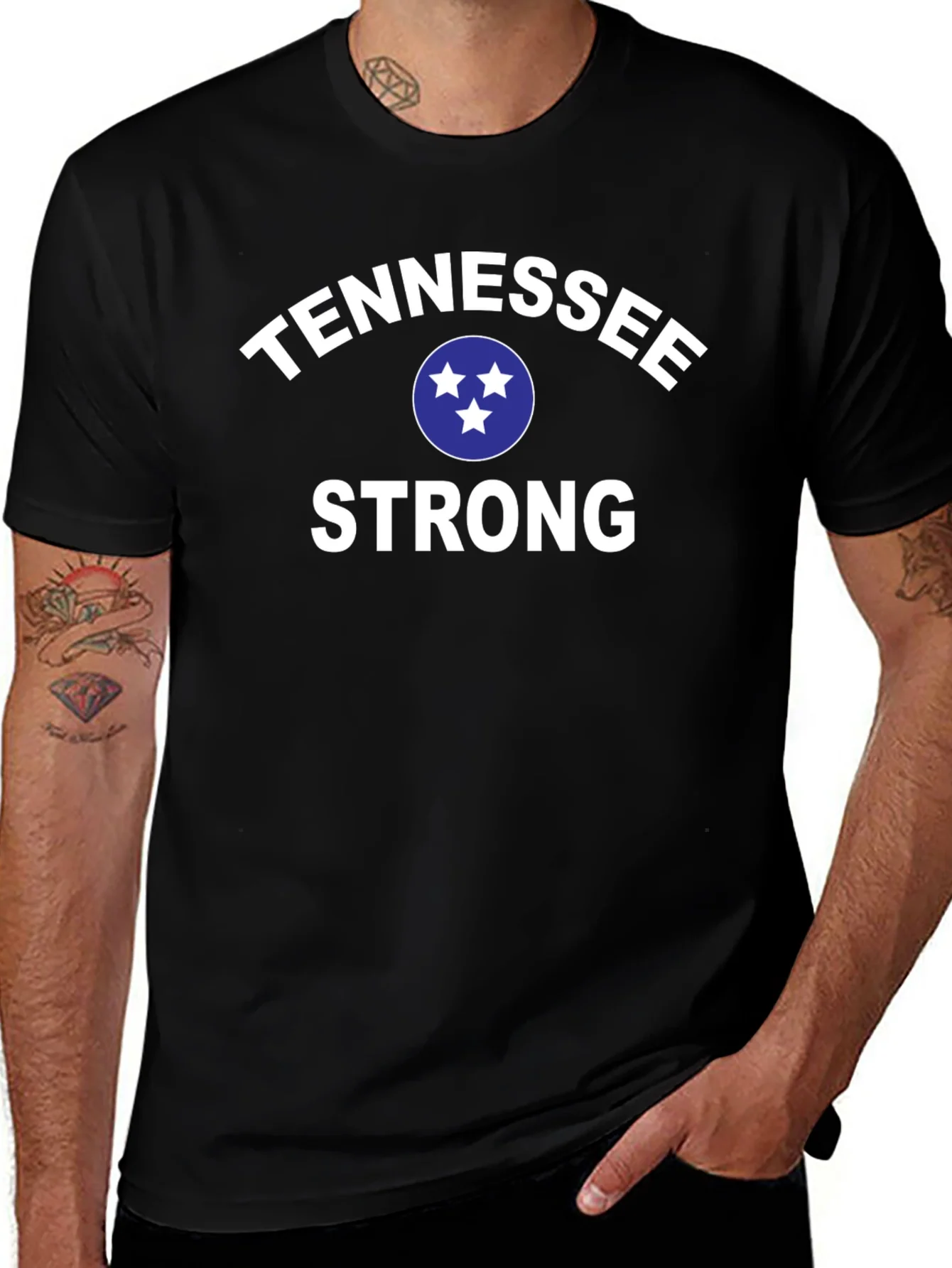 Camiseta Tennessee Strong Negra para Hombre