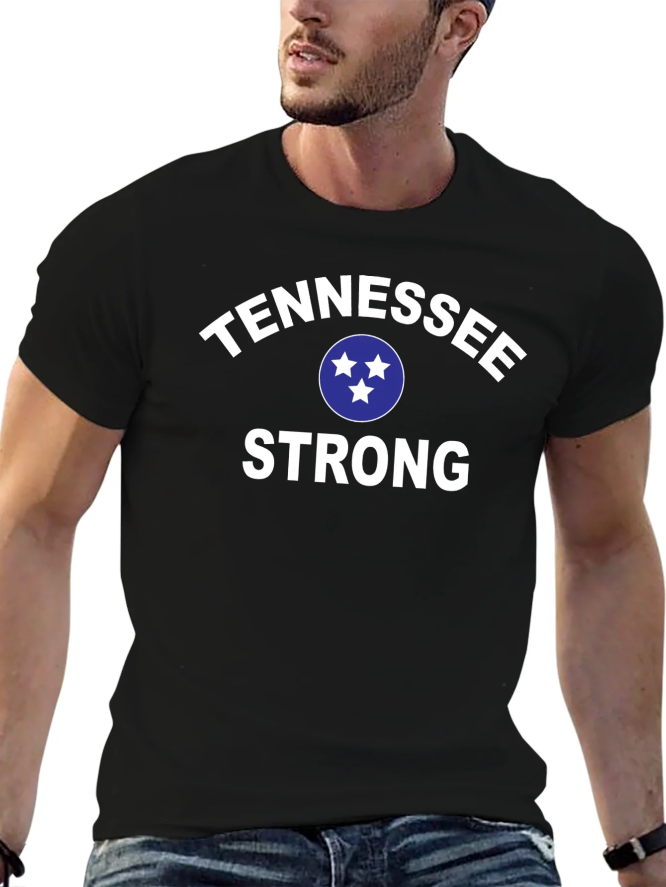 Camiseta Tennessee Strong Negra para Hombre