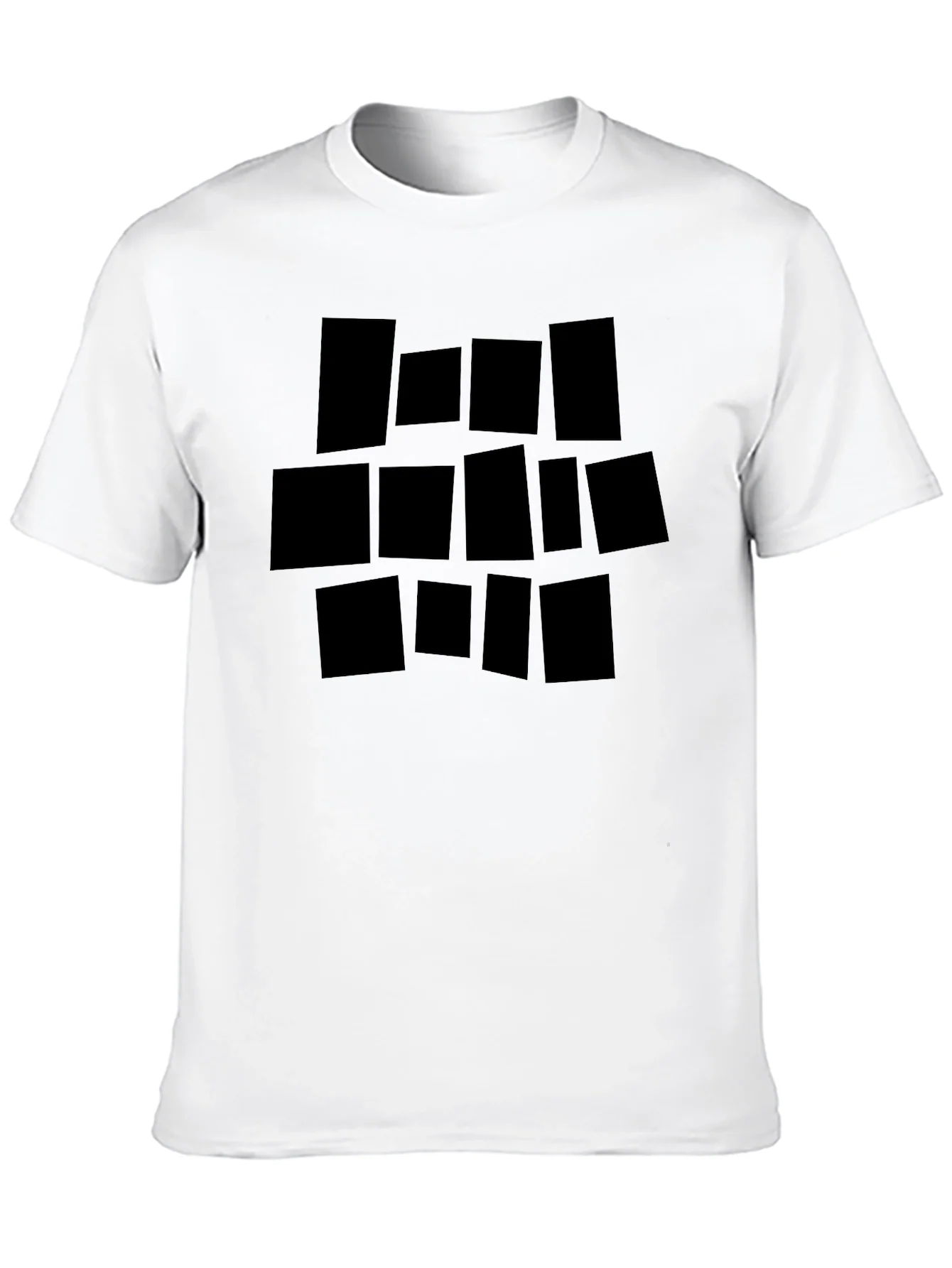 Rebbecca Abstract Geometric Block Print Black T-Shirt