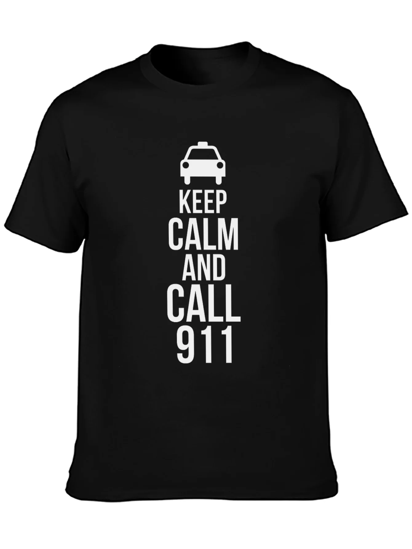 Camiseta Negra Keep Calm and Call 911