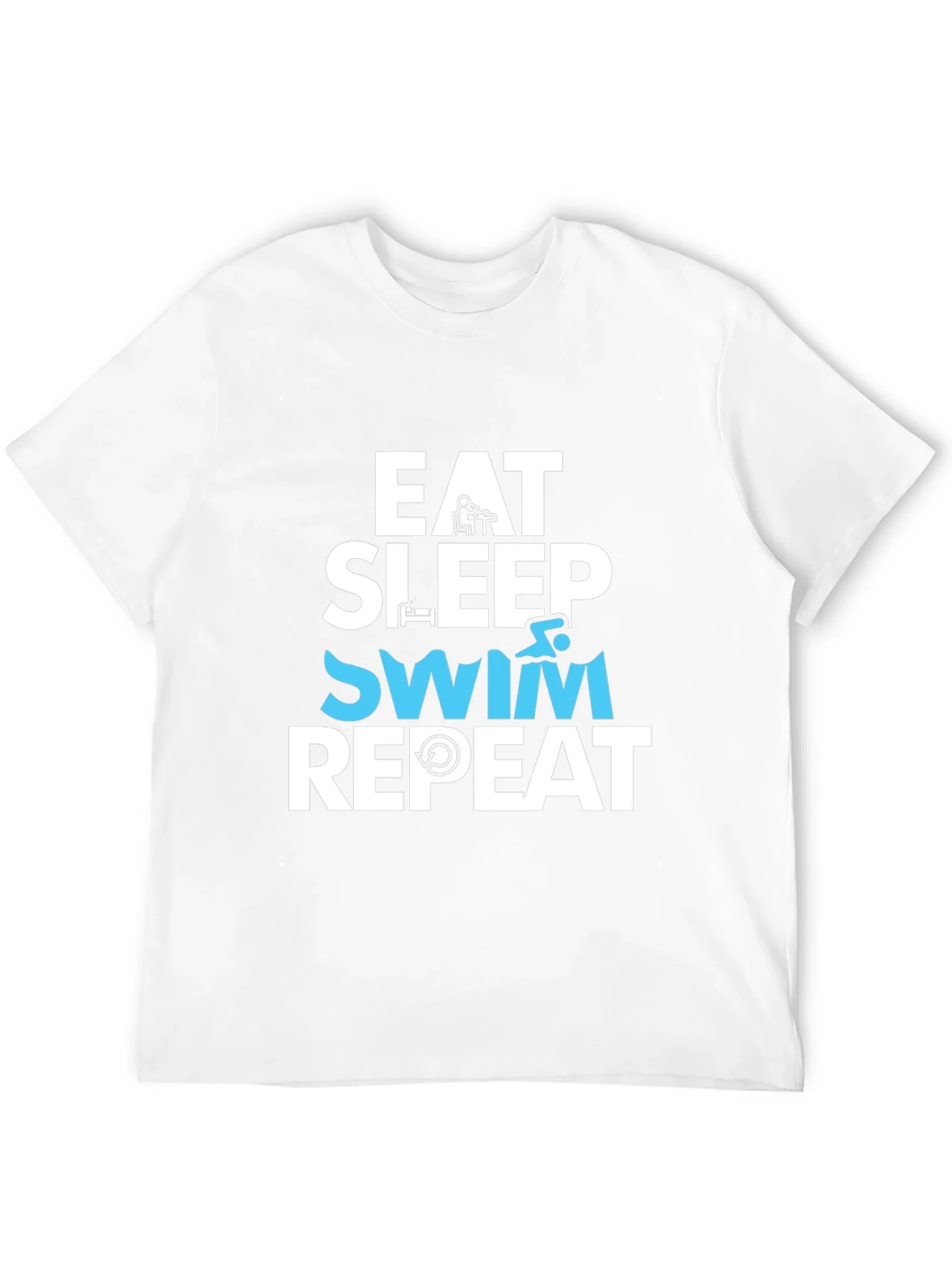 Camiseta Hombre Negra - Eat Sleep Swim Repeat