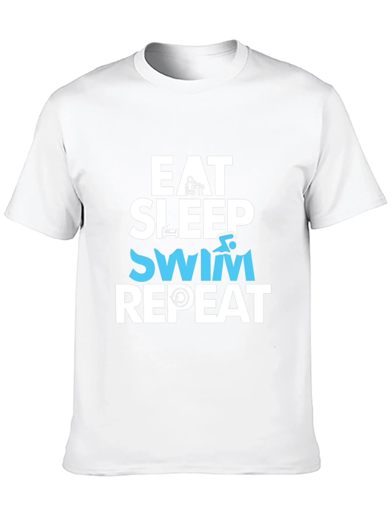 Camiseta Hombre Negra - Eat Sleep Swim Repeat