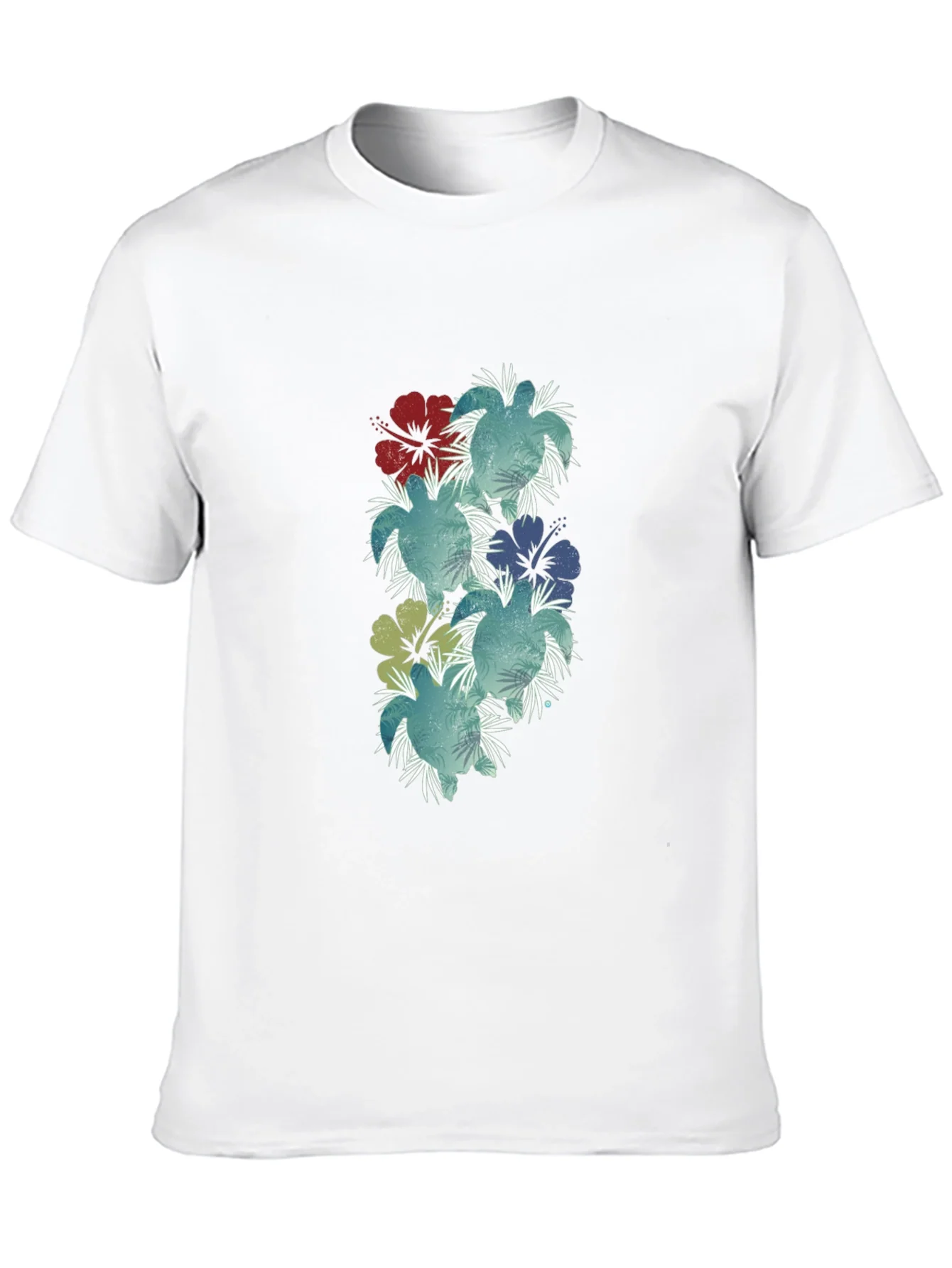 Camiseta Negra con Flores Tropicales para Hombre