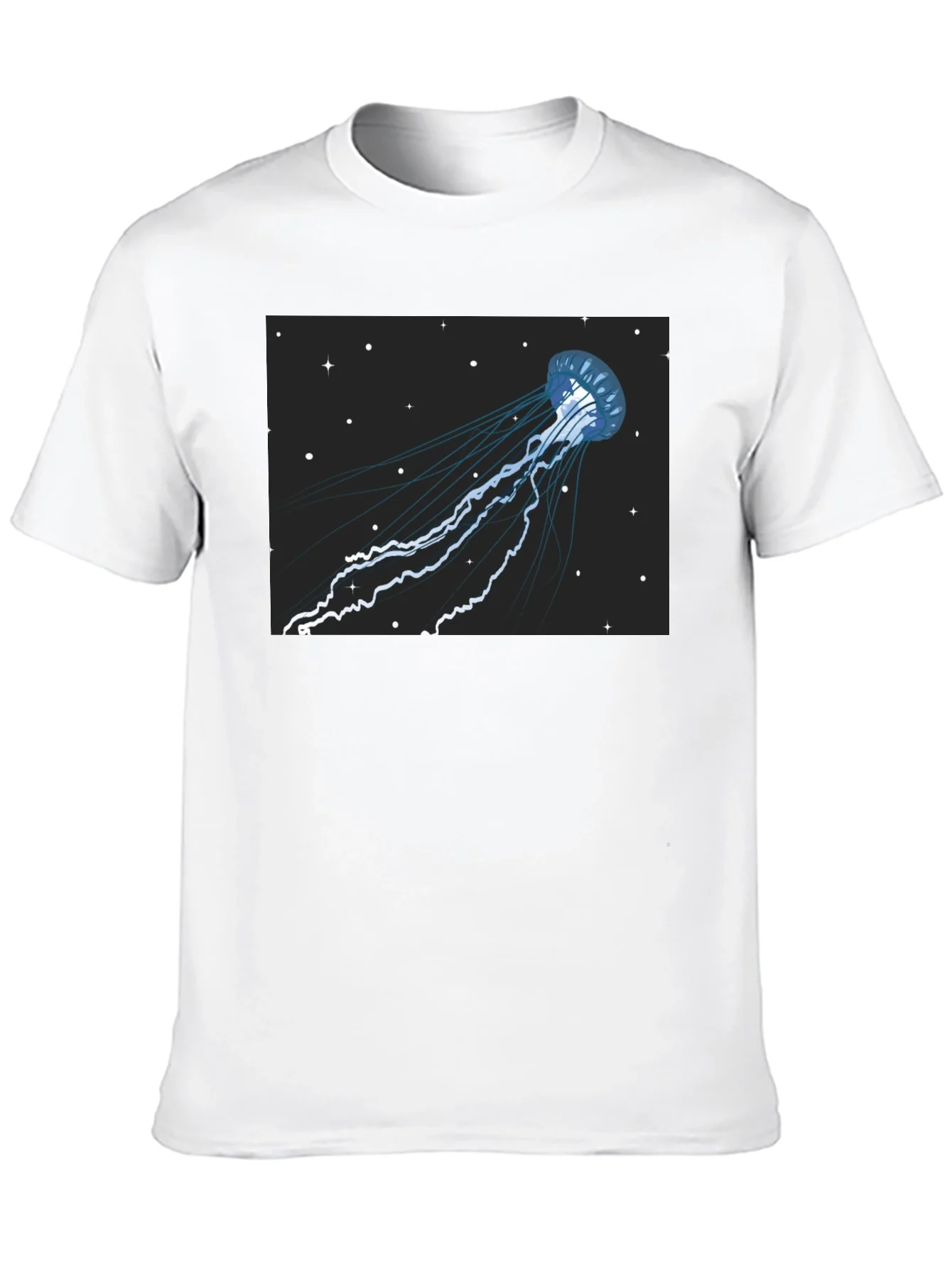 Camiseta Negra con Dise?o de Medusa Espacial