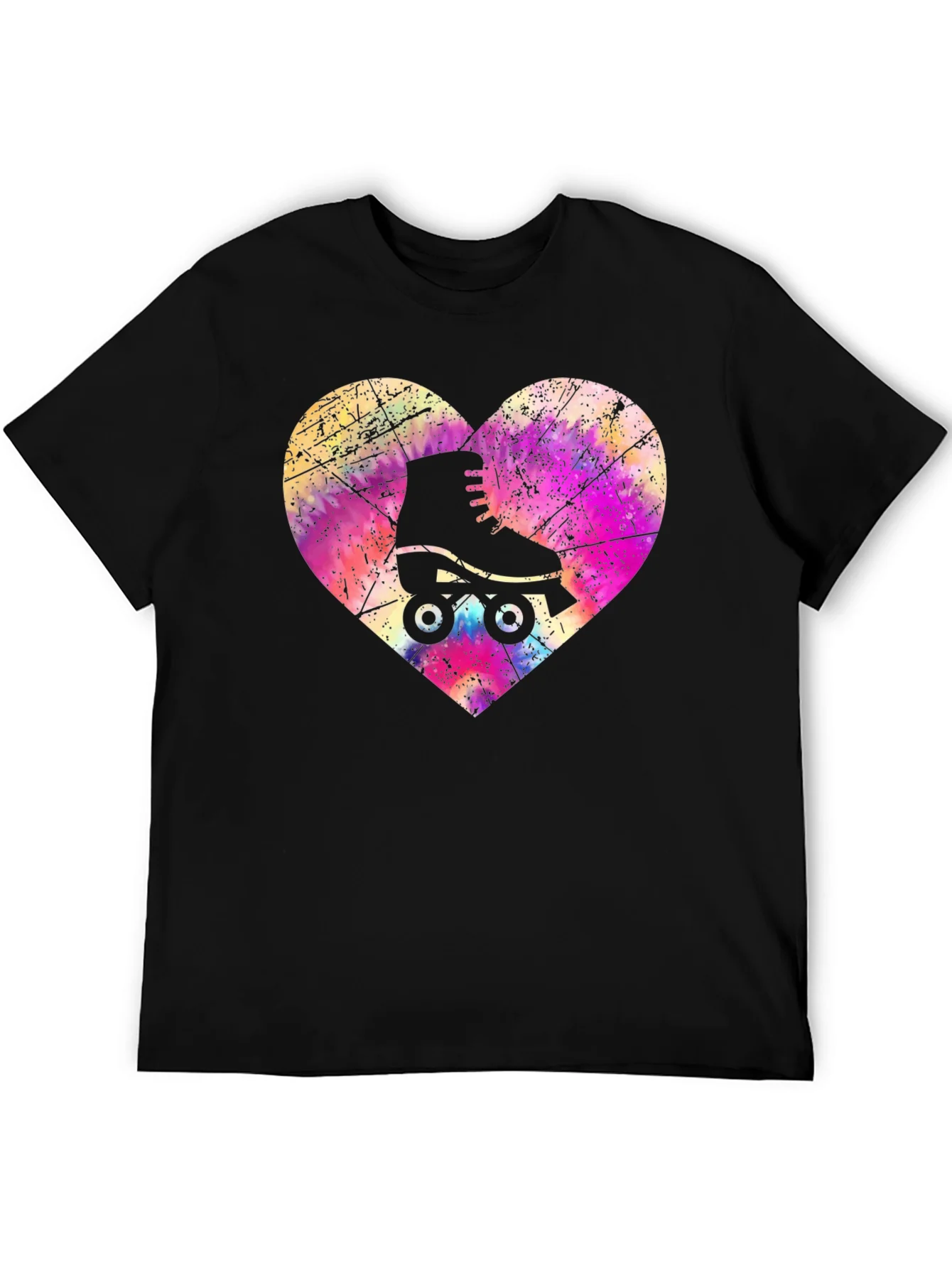 Camiseta Negra Patinaje Coraz¨®n