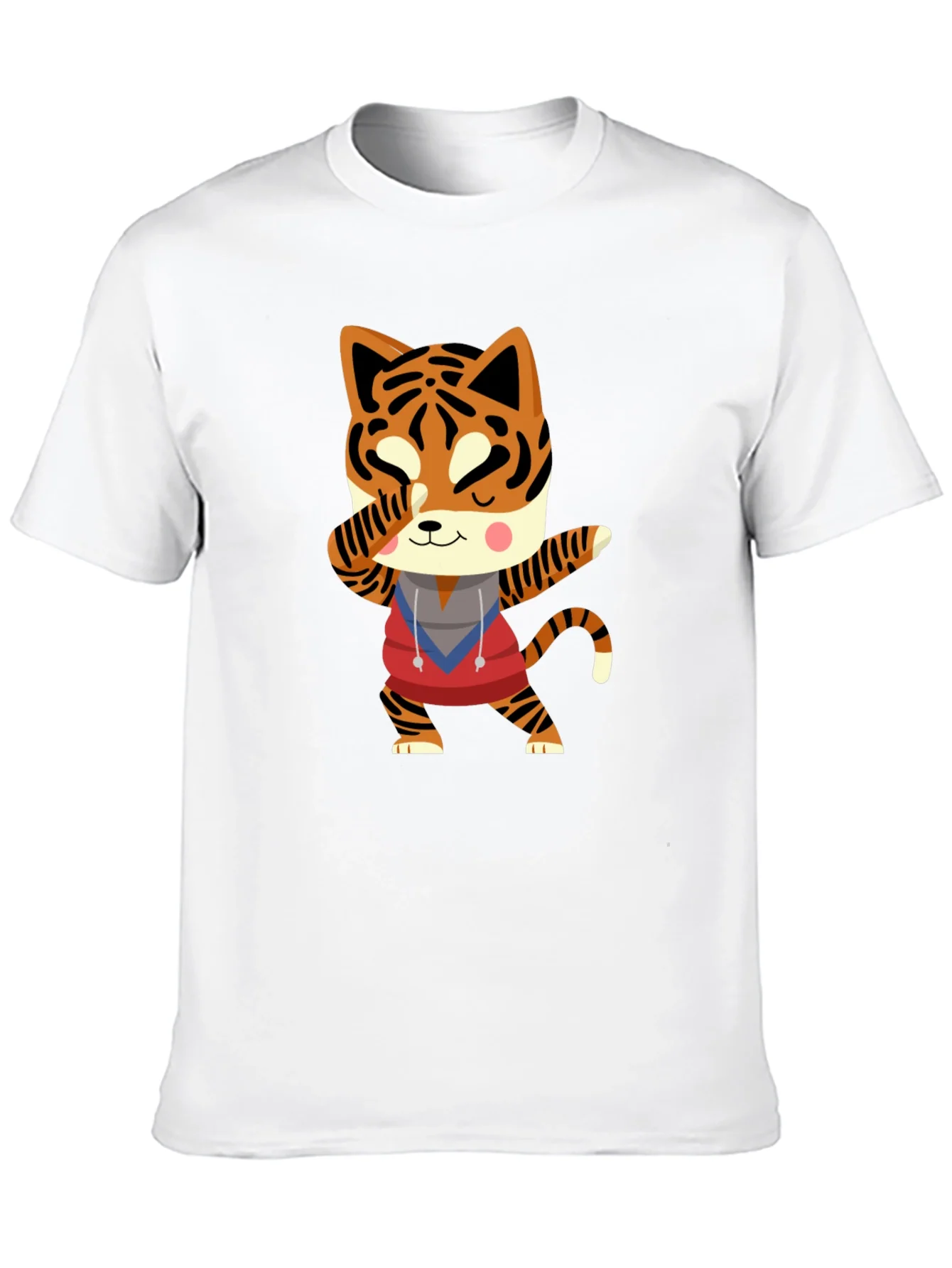 Camiseta Negra con Tigre Kawaii