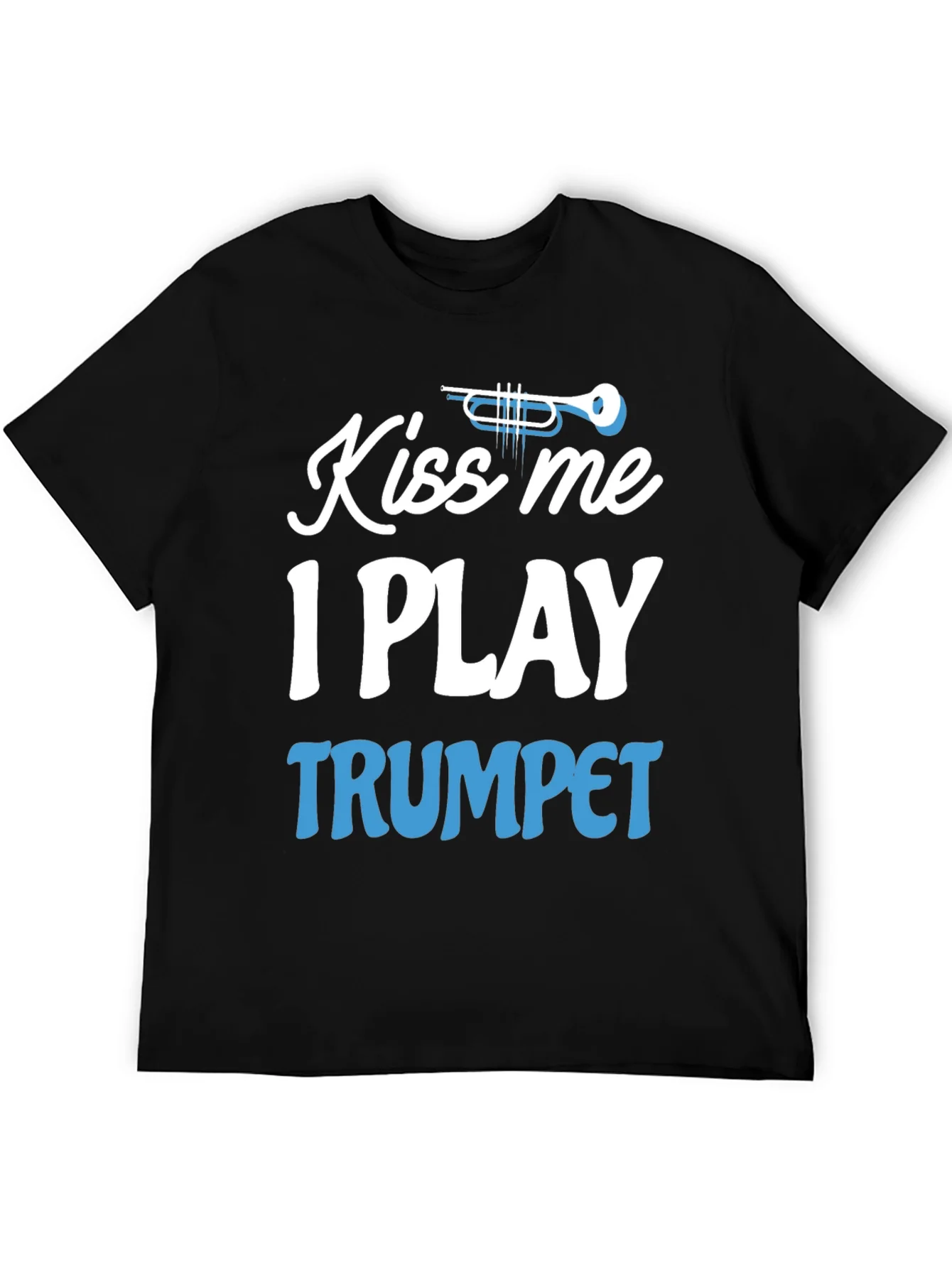 Camiseta Negra Kiss Me I Play Trumpet
