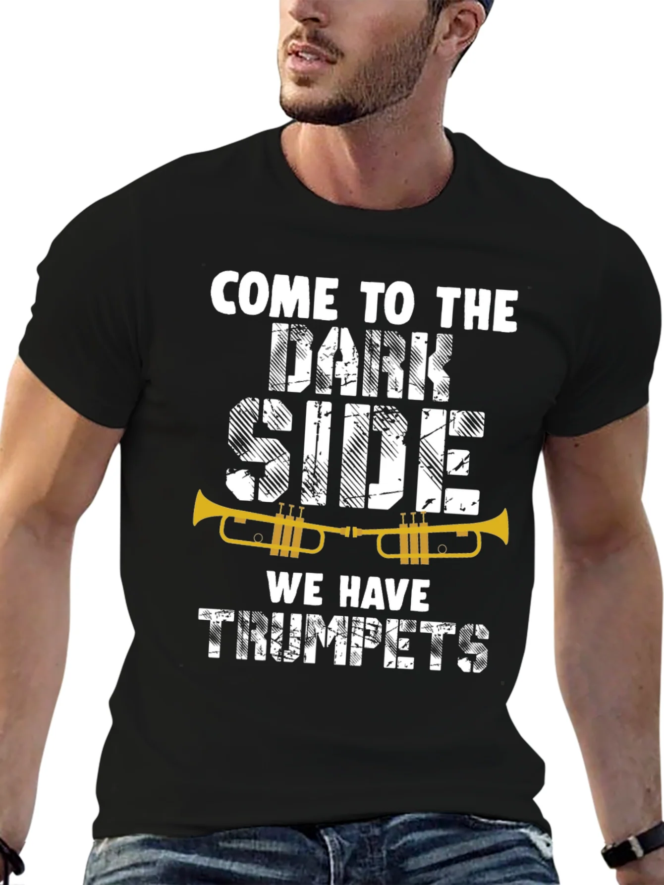 Camiseta negra Ven al Lado Oscuro Tenemos Trompetas