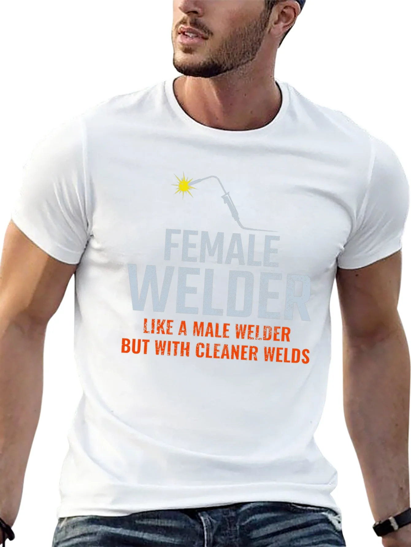 Rebbecca Female Welder T-Shirt - Cleaner Welds