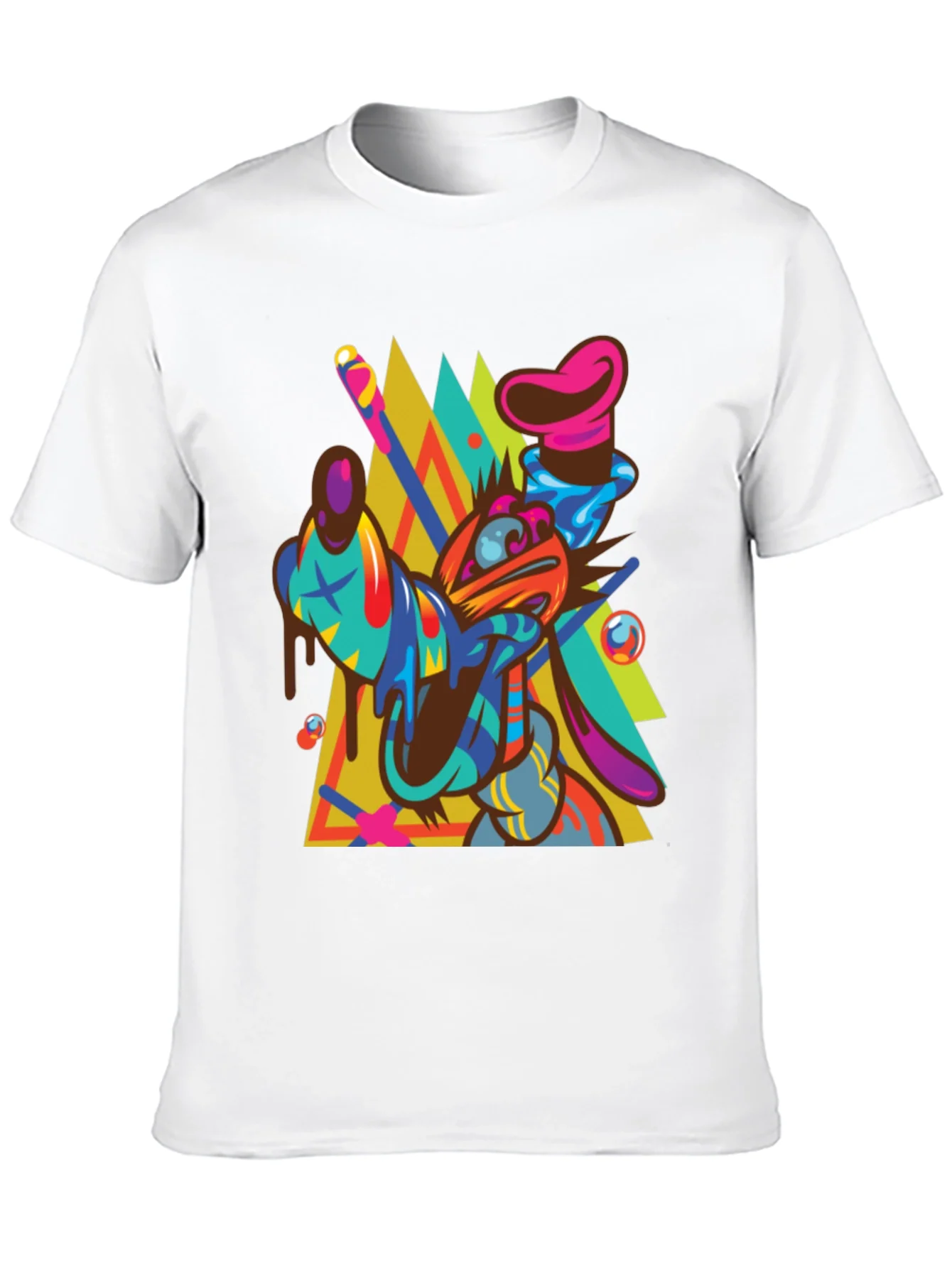 Rebbecca Abstract Goofy Graphic Print Black T-Shirt
