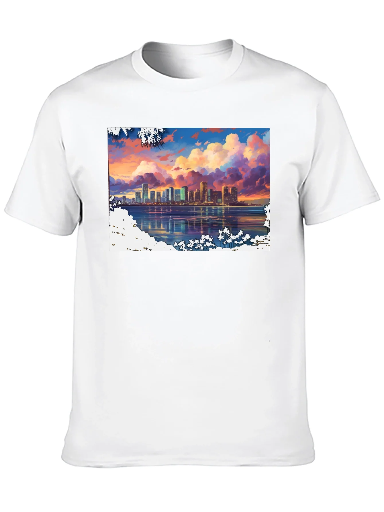 Rebbecca Cityscape Sunset Graphic Tee - Stylish Black T-Shirt