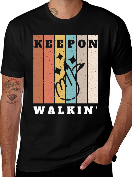 Camiseta Negra Keep On Walkin Vintage
