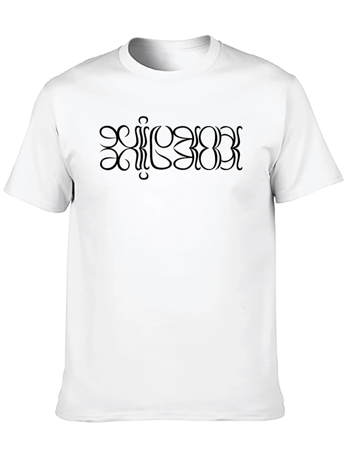 Rebbecca Mens Black Graphic Tee - Mystical Text Print