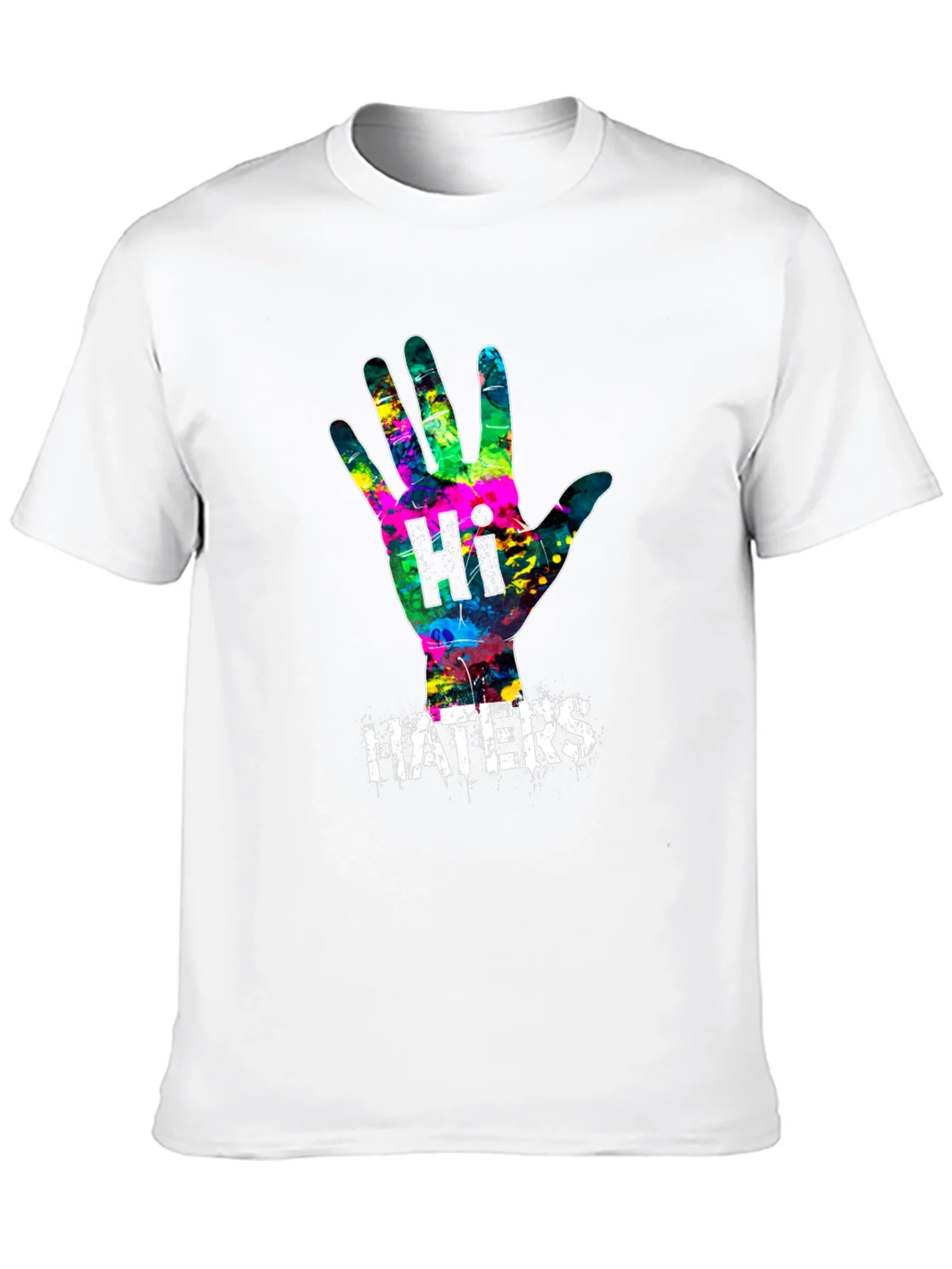 Camiseta Negra con Dise?o Abstracto Hi Haters