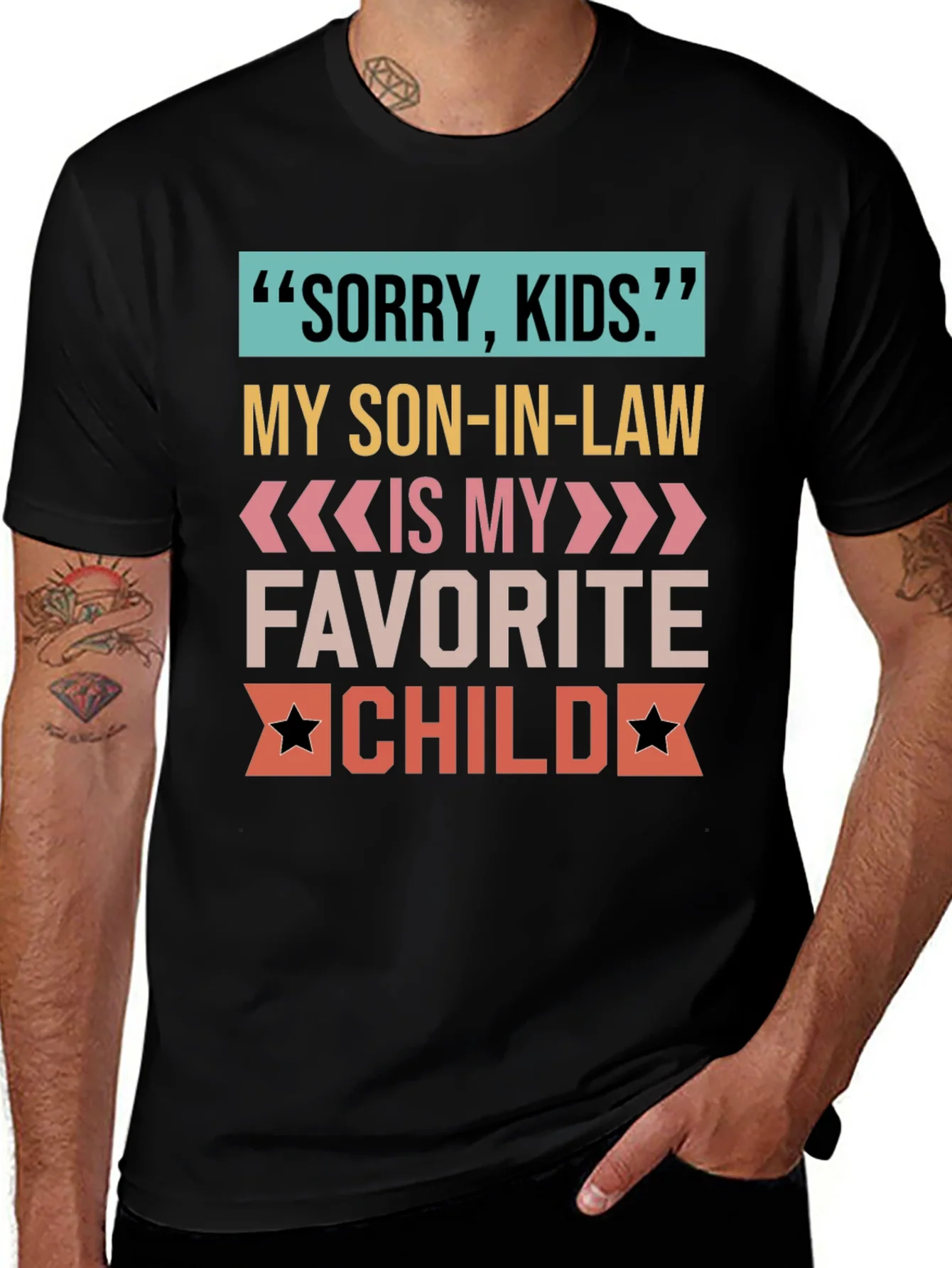 Camiseta Sorry Kids para suegro orgulloso