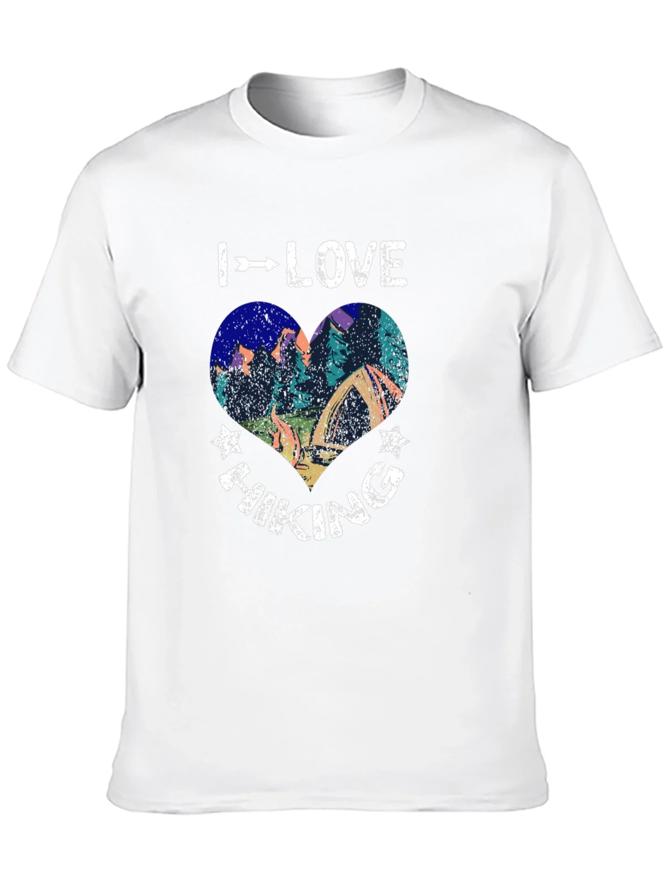 Rebbecca I Love Hiking Graphic Tee - Heart Design