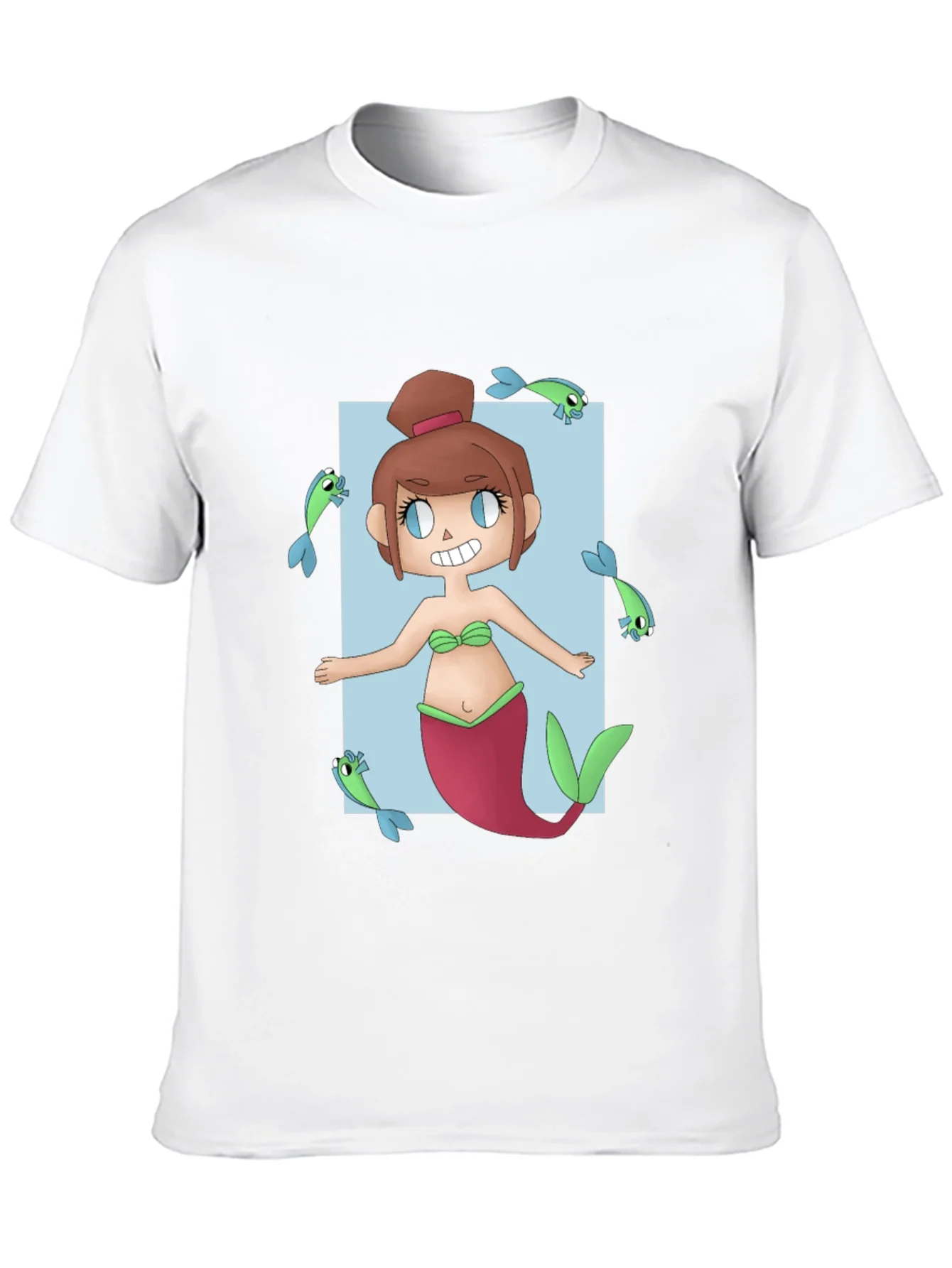 Camiseta Negra con Dise?o de Sirena Animada