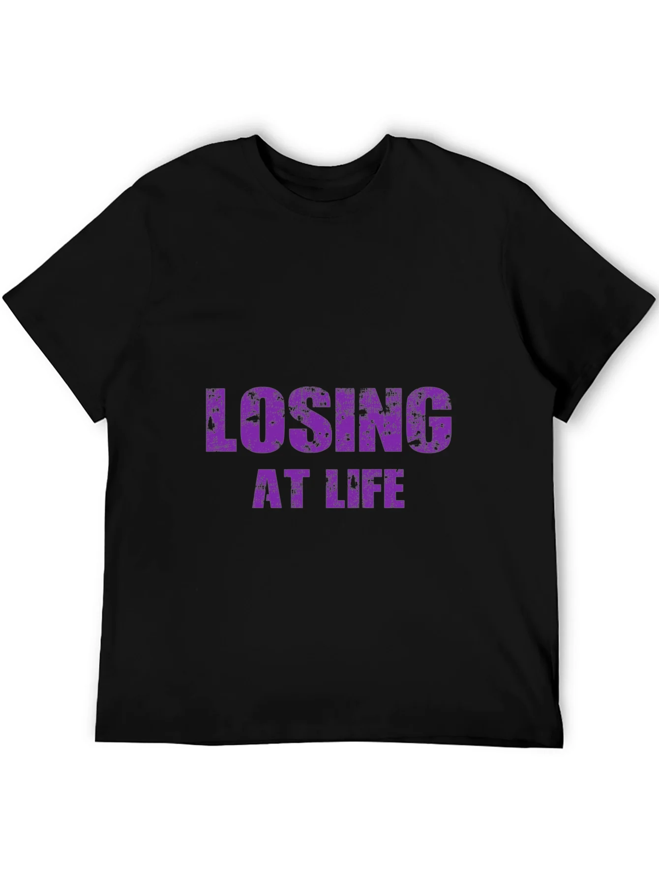Camiseta Negra Losing At Life para Hombre