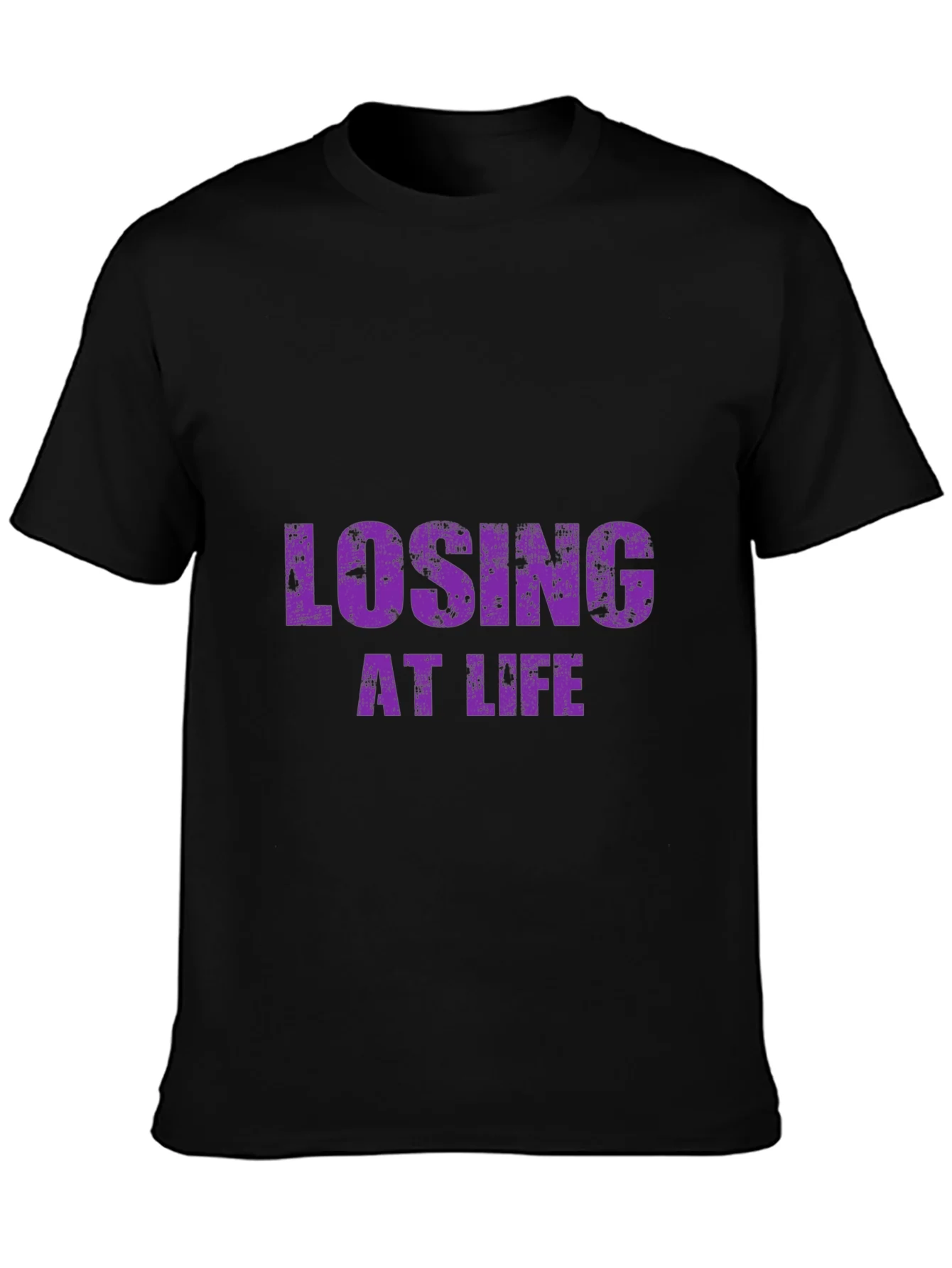 Camiseta Negra Losing At Life para Hombre